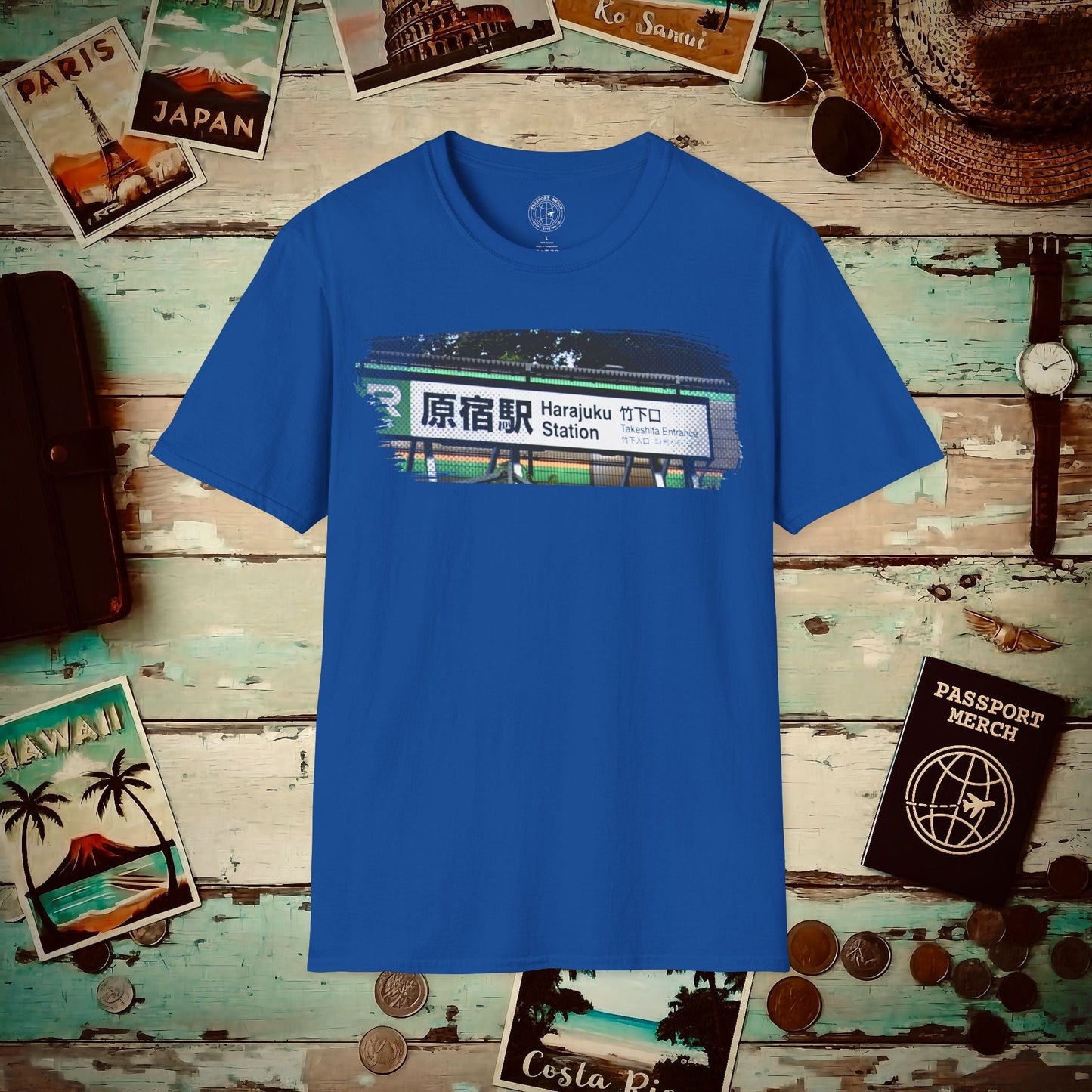 Signs of Wanderlust, Takeshita Street Harajuku Japan T-Shirt Royal / S