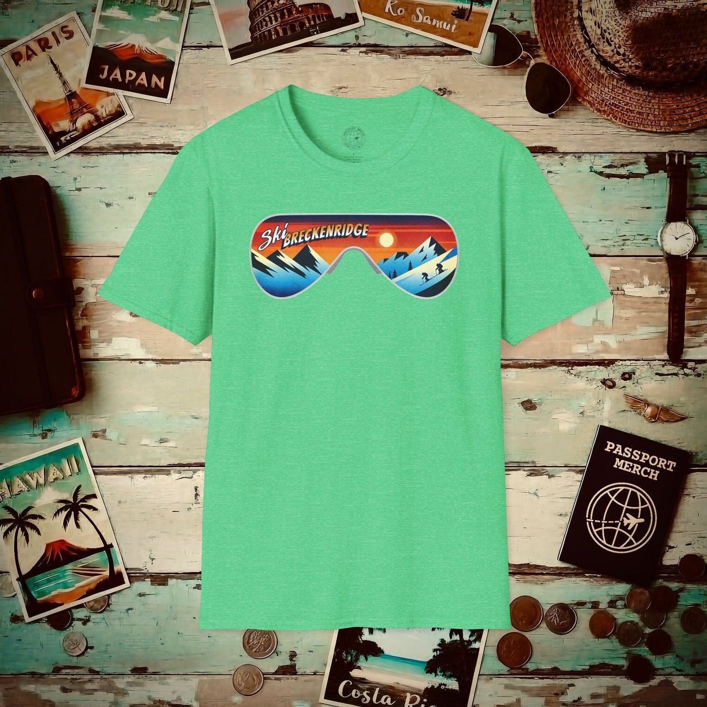 Ski Breckenridge Colorado T-Shirt Heather Irish Green / S