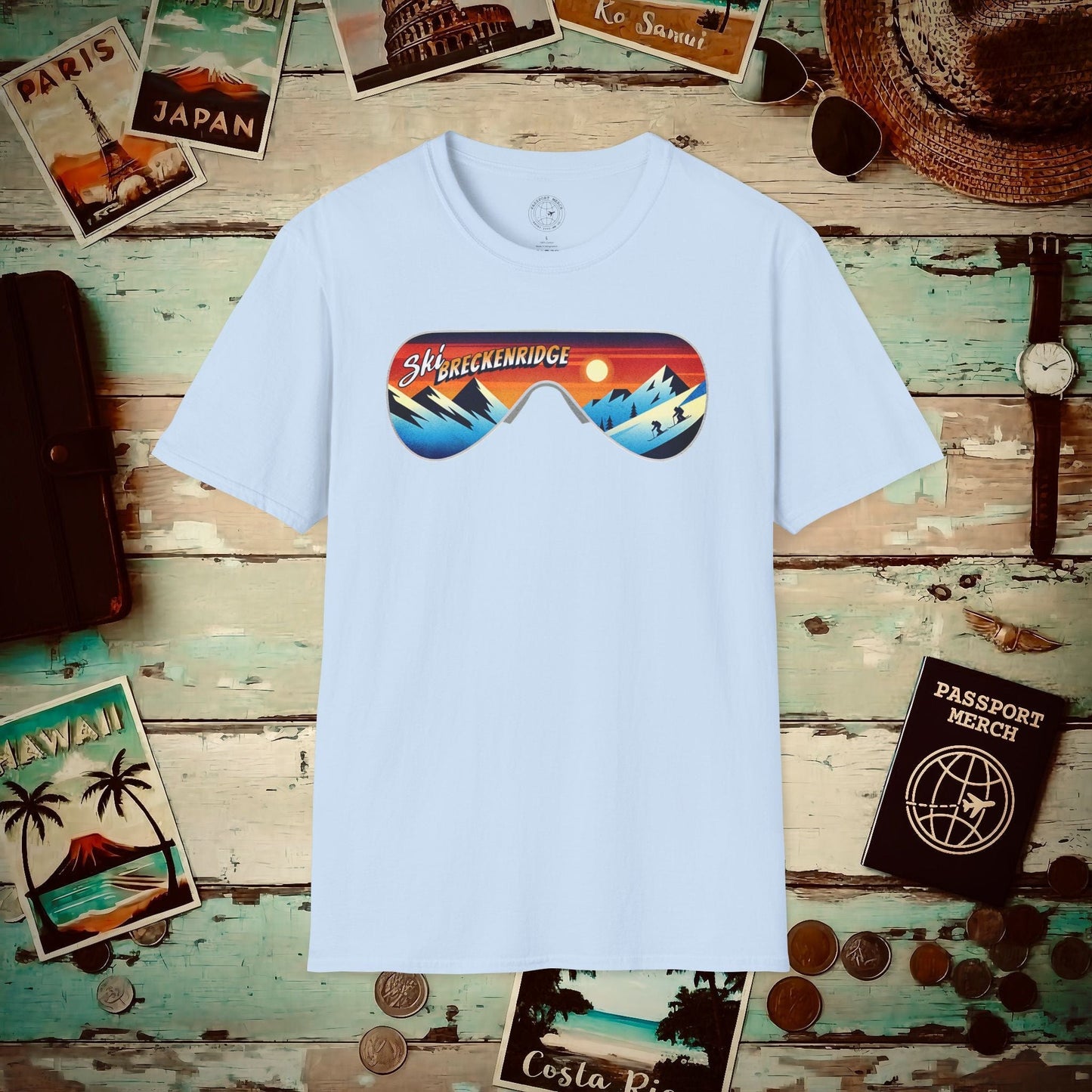 Ski Breckenridge Colorado T-Shirt Light Blue / S