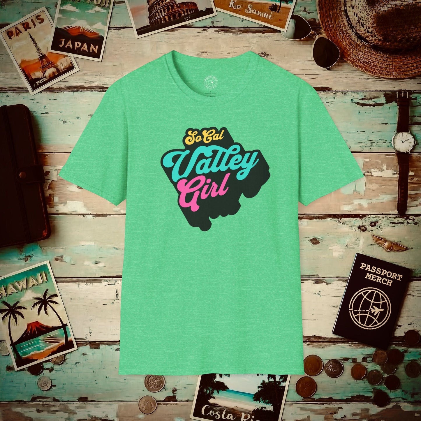 SoCal Valley Girl, California T-Shirt Heather Irish Green / S