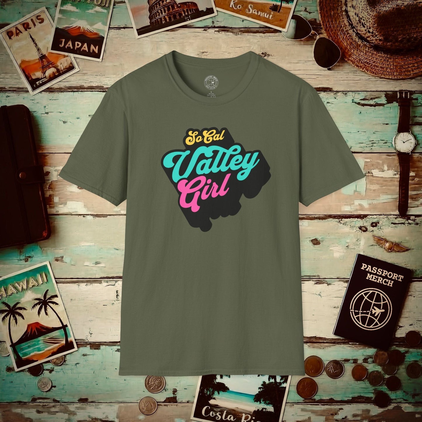 SoCal Valley Girl, California T-Shirt Military Green / S