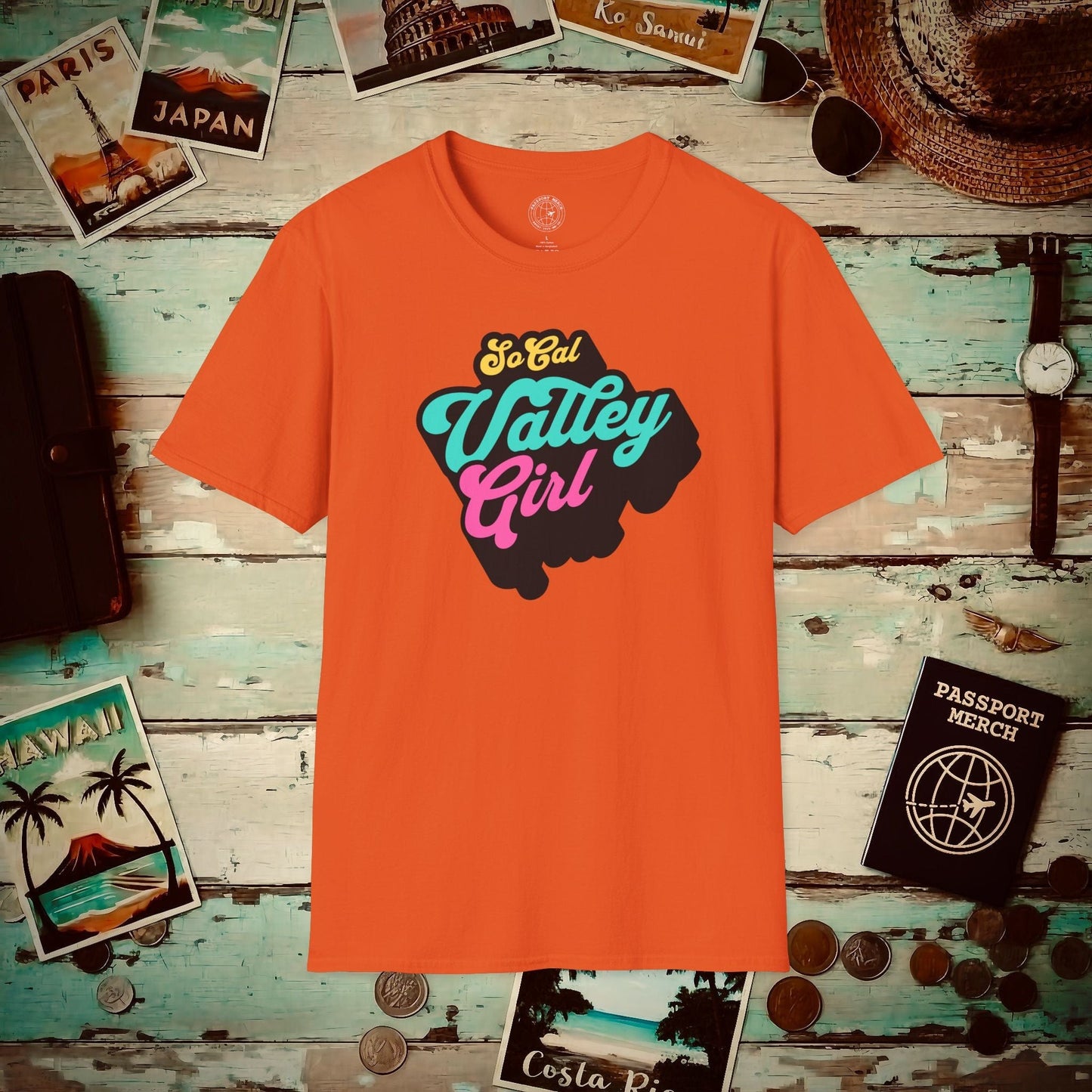 SoCal Valley Girl, California T-Shirt Orange / S