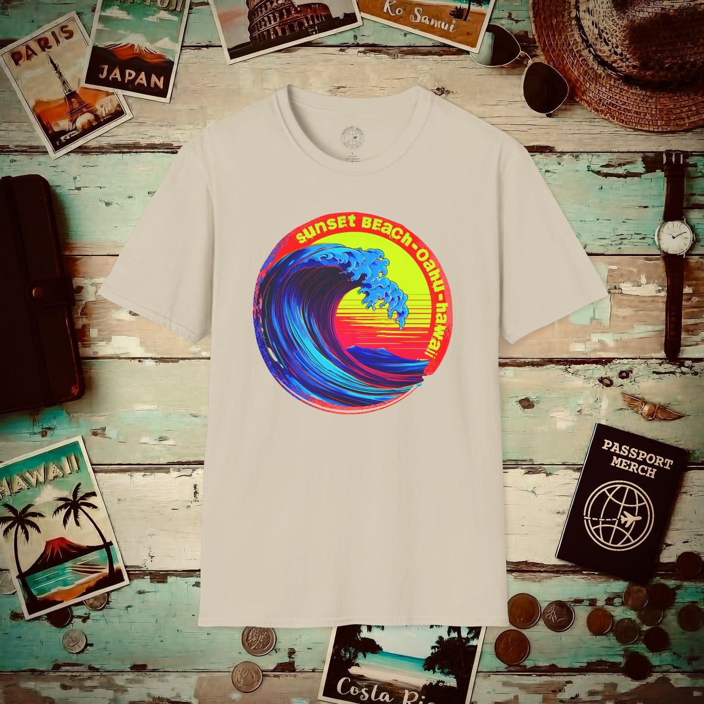 Sunset Beach Oahu, Hawaii T-Shirt Sand / S