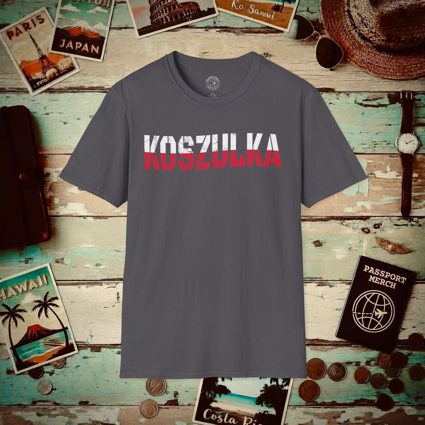 T-Shirt that says T-Shirt in Polish Charcoal / S