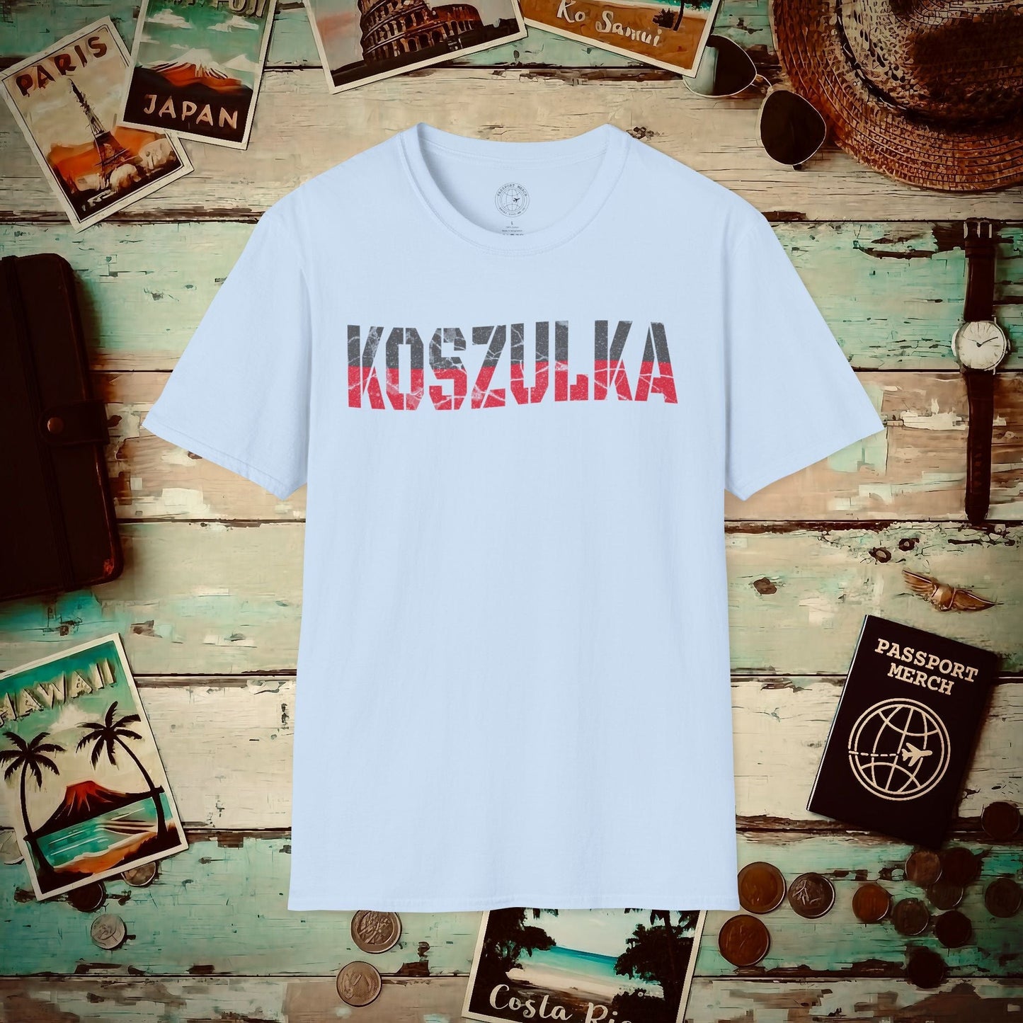 T-Shirt that says T-Shirt in Polish Light Blue / S