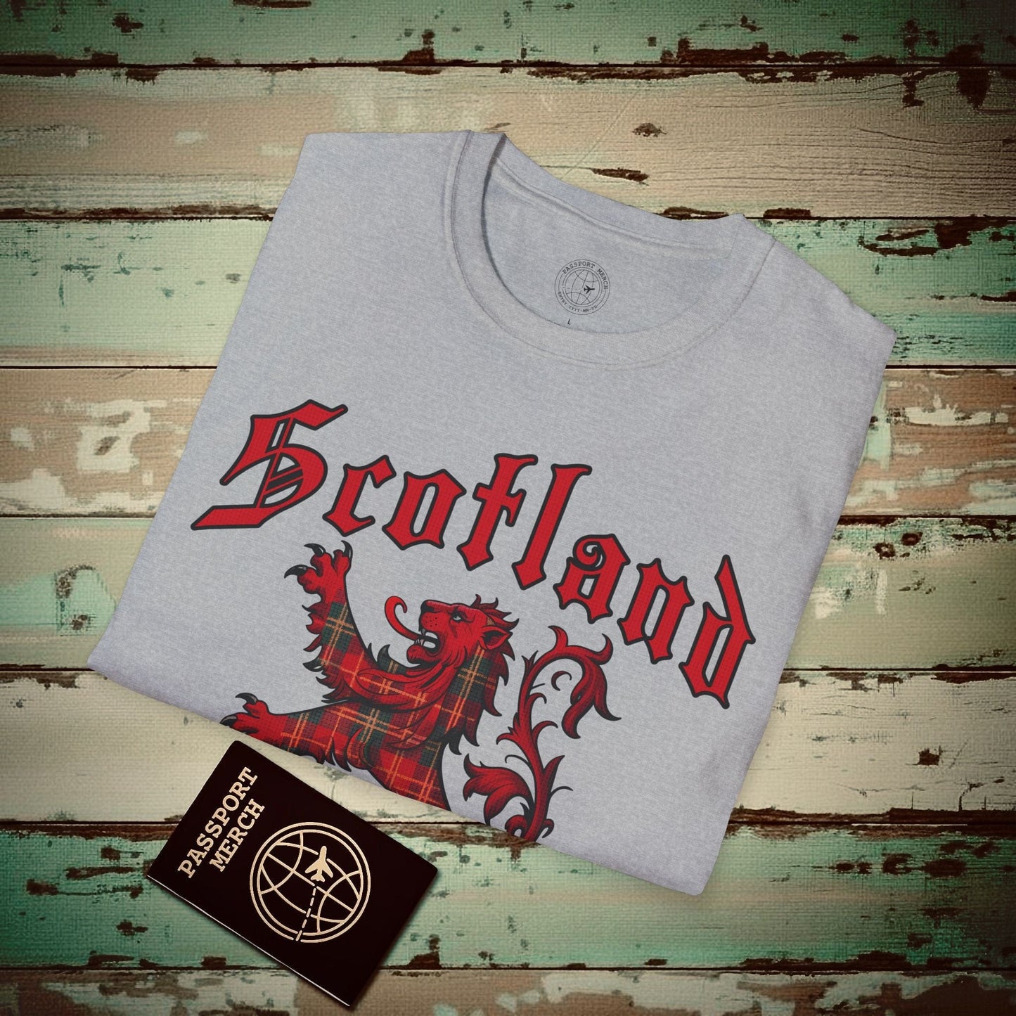 Tartan Lion Rampant, Scotland, UK T-Shirt Sport Grey / S