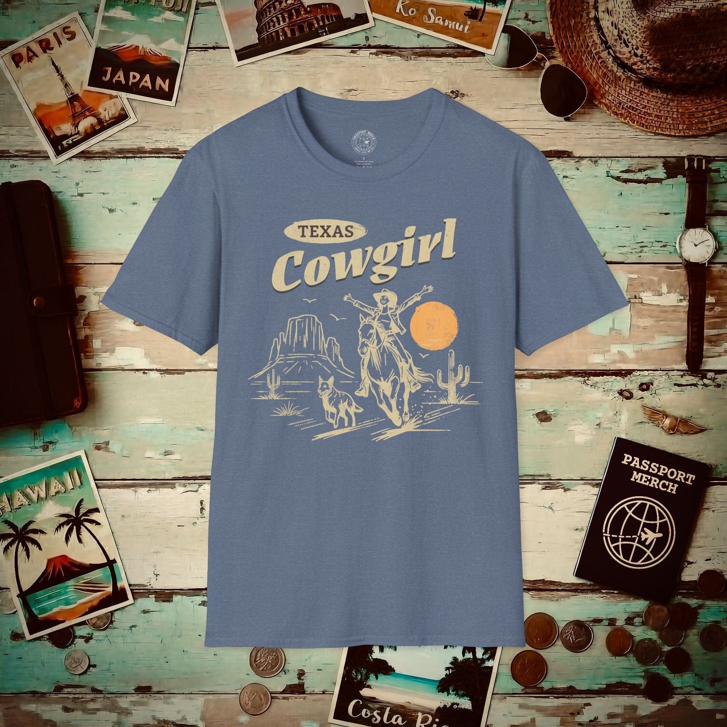 Texas Cowgirl T-Shirt Heather Indigo / S