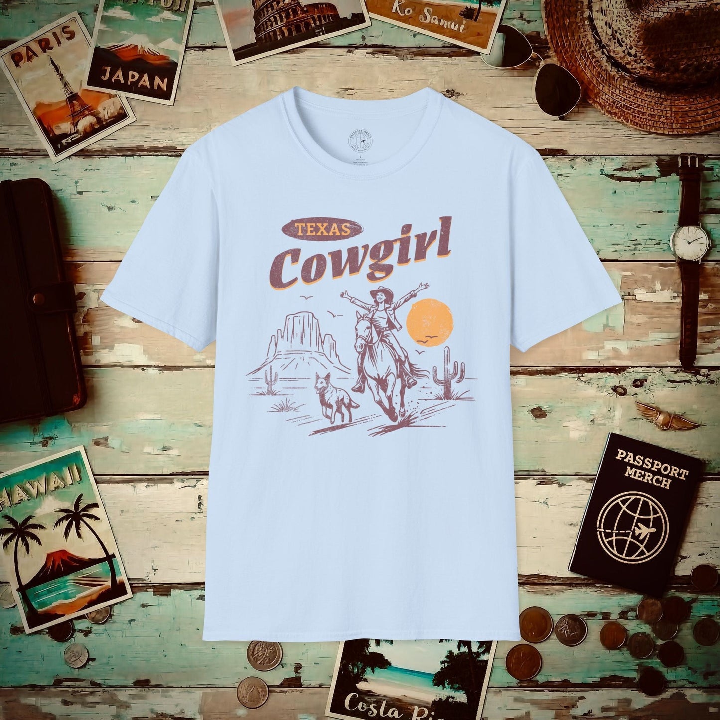 Texas Cowgirl T-Shirt Light Blue / S