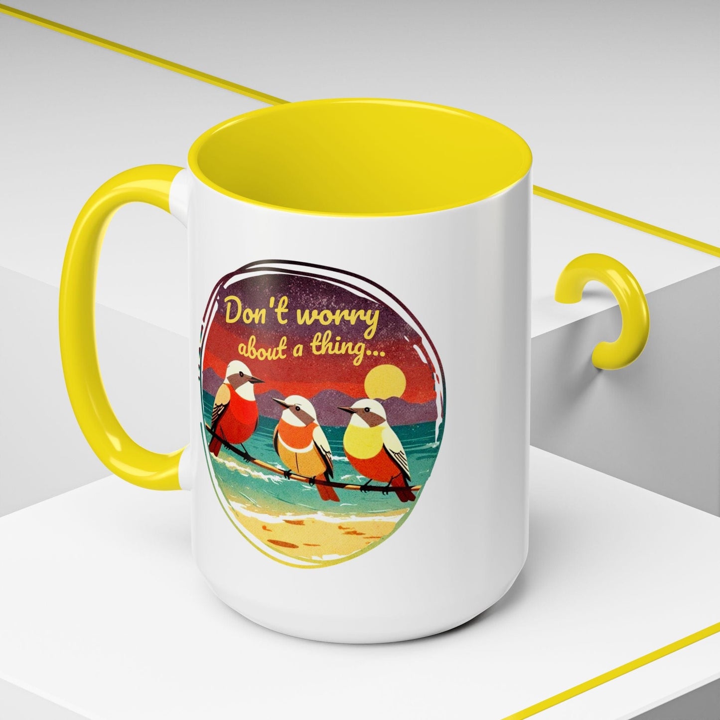 Three Little Birds, Jamaica 15oz Mug Yellow / 15oz