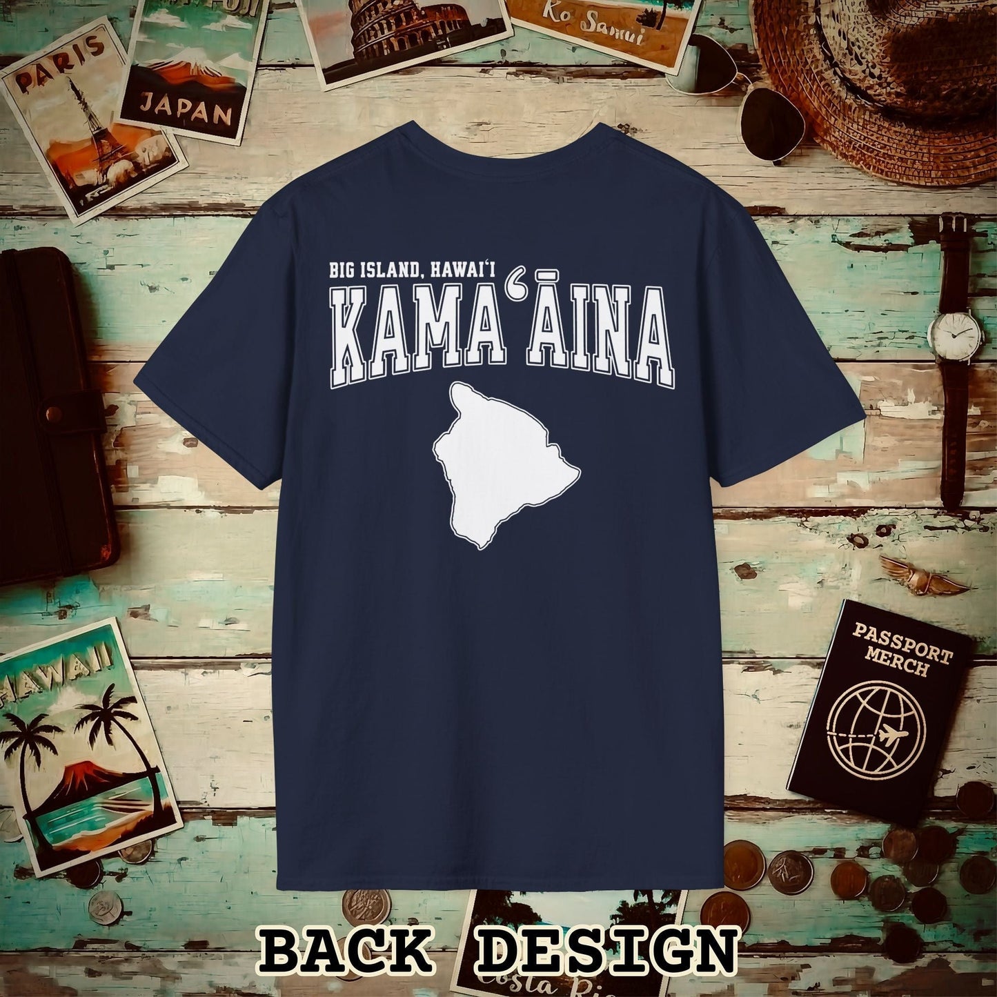 University (Kamaaina Edition), Big Island, Hawaii Back Print T-Shirt Navy / S