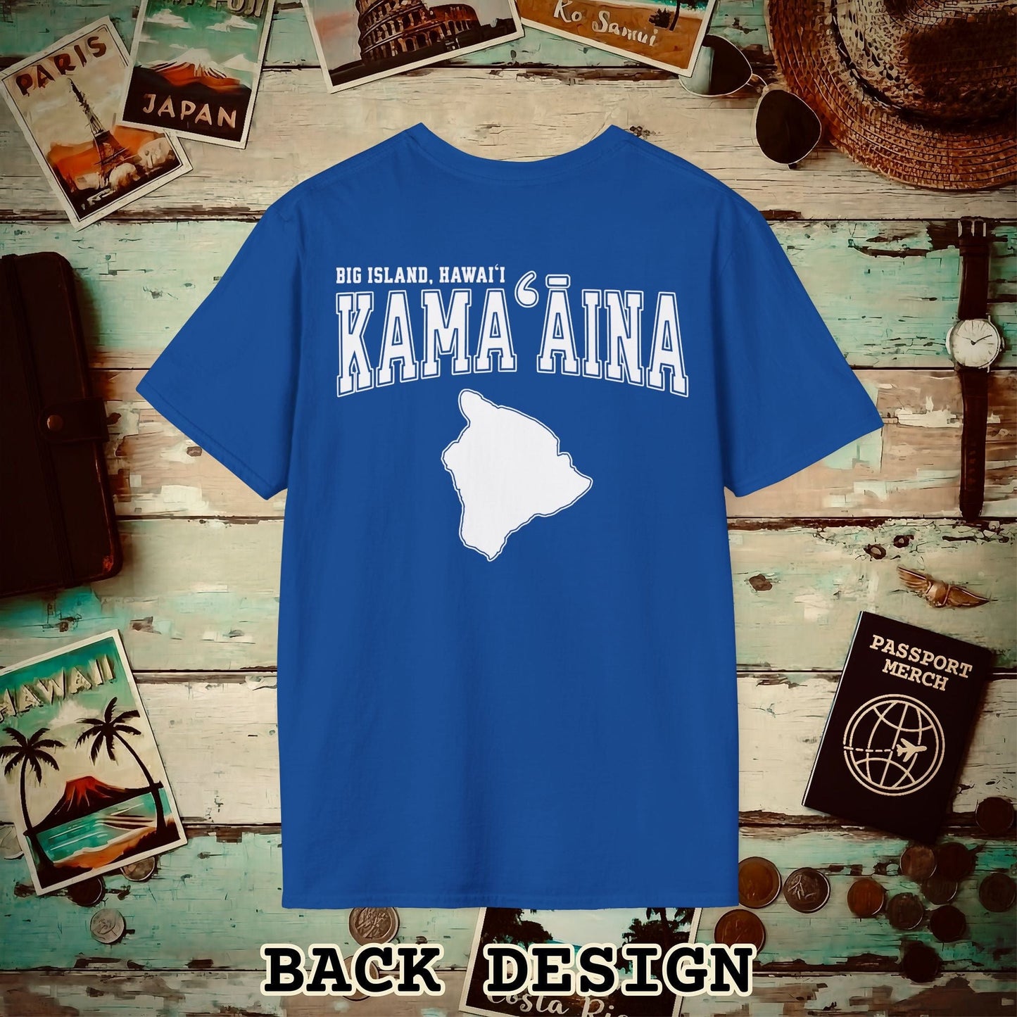 University (Kamaaina Edition), Big Island, Hawaii Back Print T-Shirt Royal / S