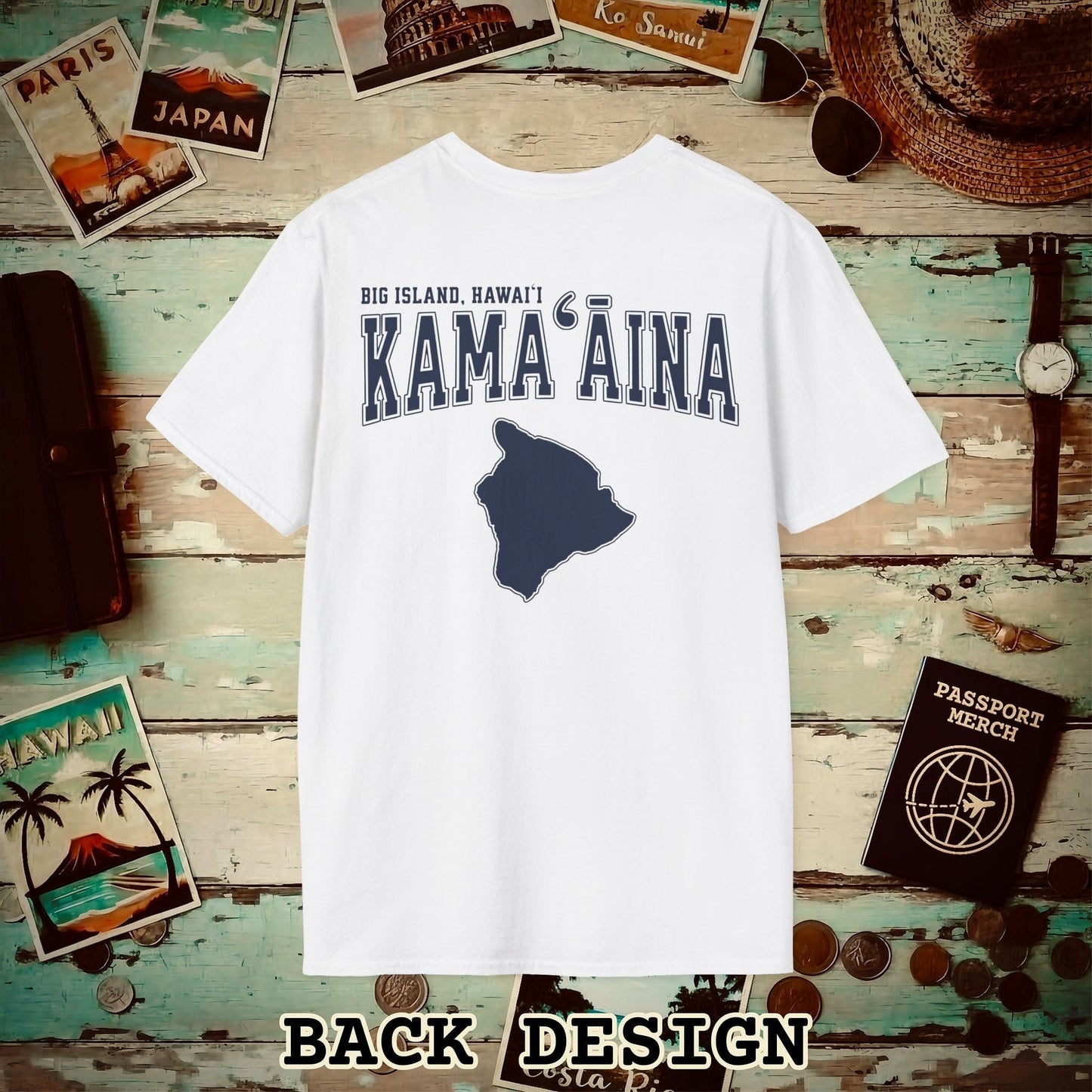 University (Kamaaina Edition), Big Island, Hawaii Back Print T-Shirt White / S