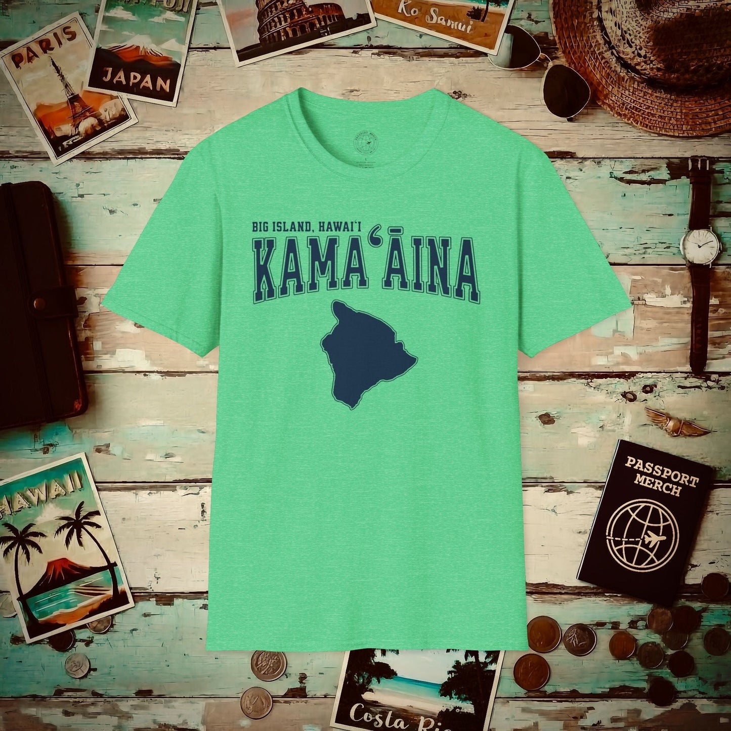 University (Kamaaina Edition), Big Island, Hawaii T-Shirt Heather Irish Green / S