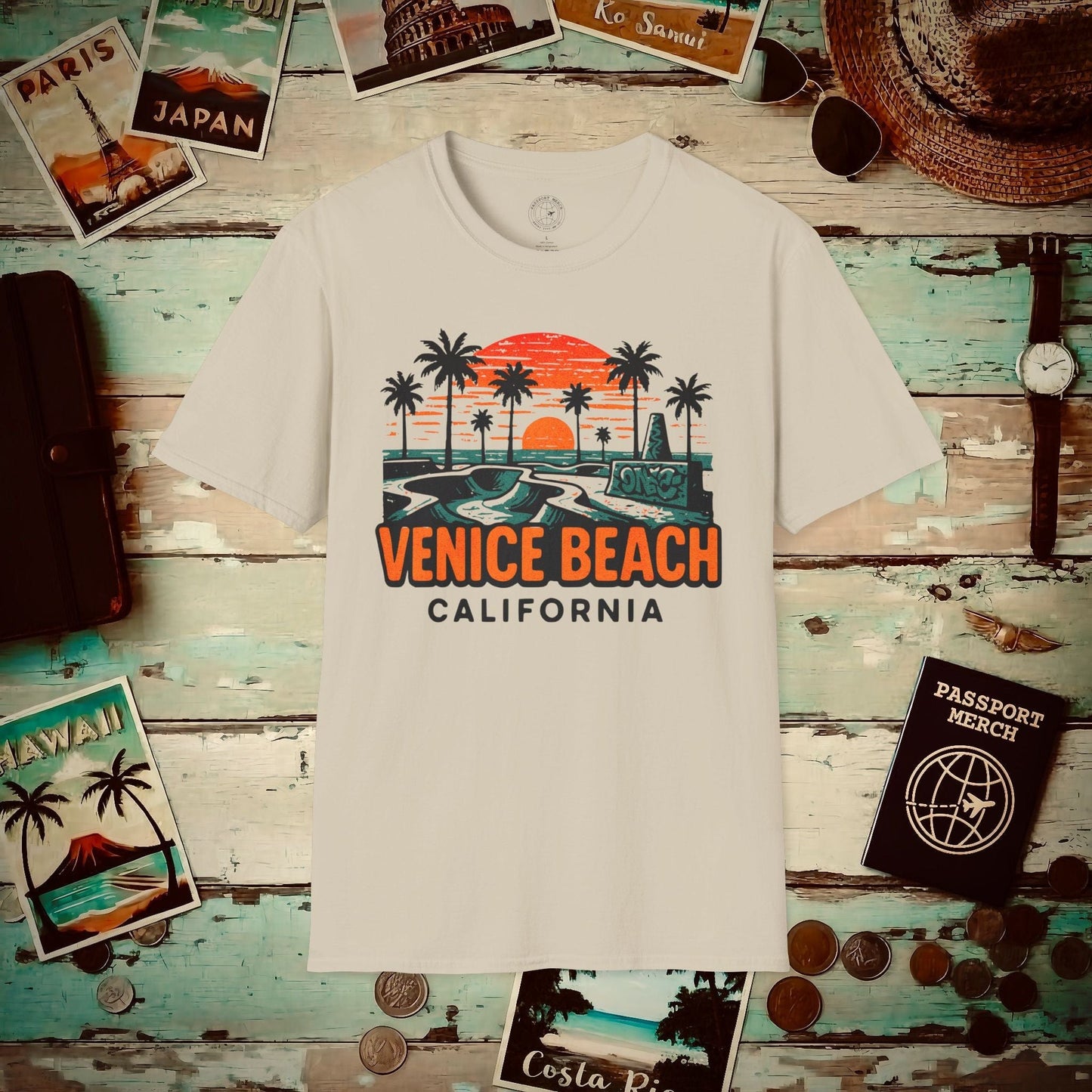 Venice Beach, California - 80's Vintage T-Shirt Sand / S