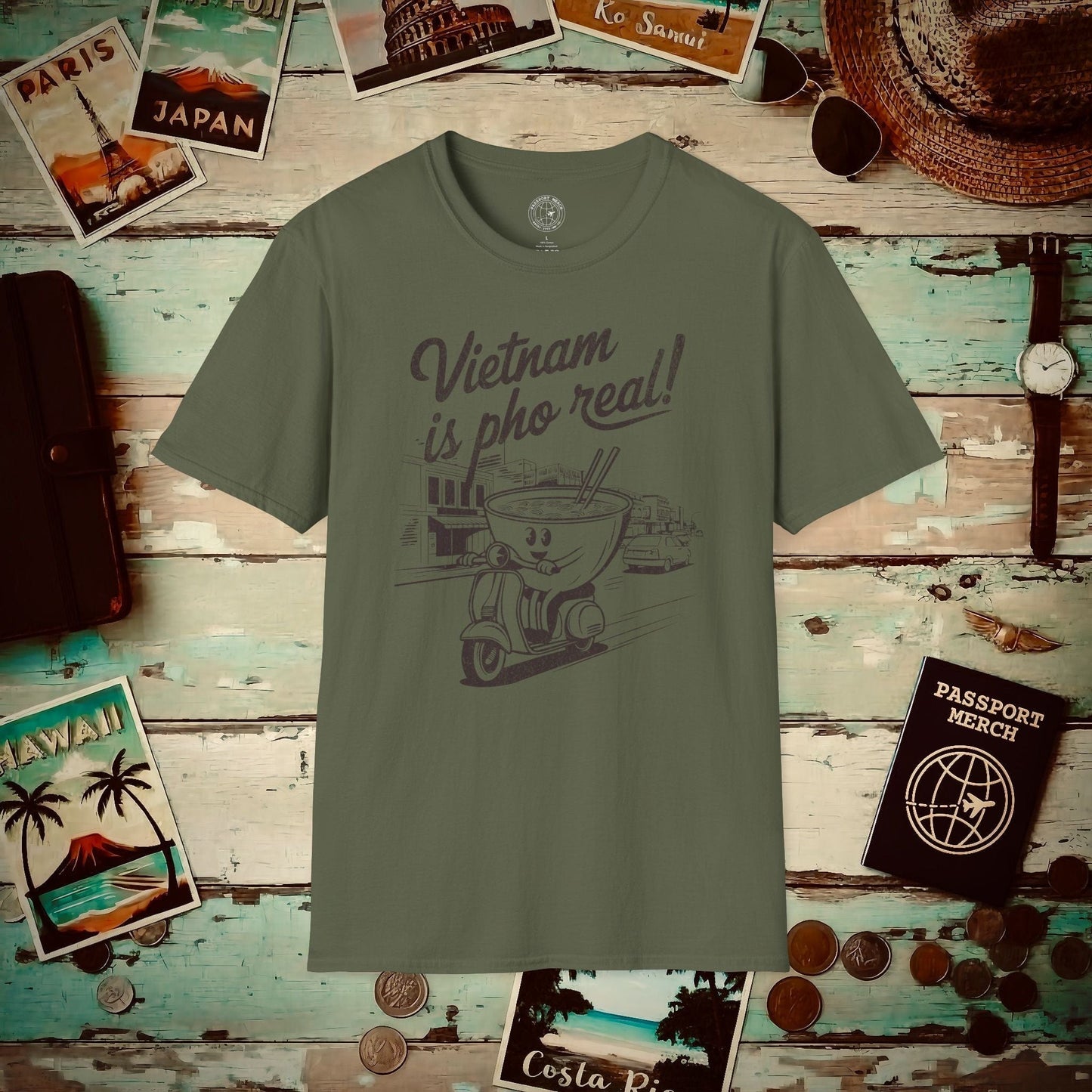 Vietnam is pho real! T-Shirt Military Green / S