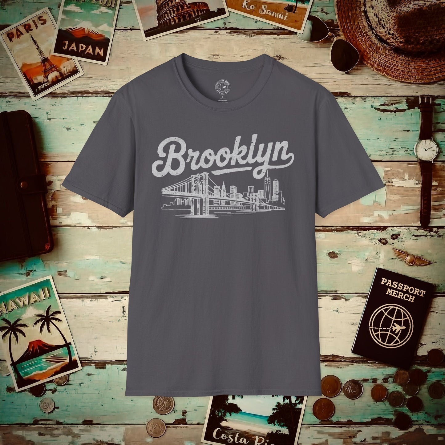 Vintage Brooklyn Monochrome, New York T-Shirt Charcoal / S