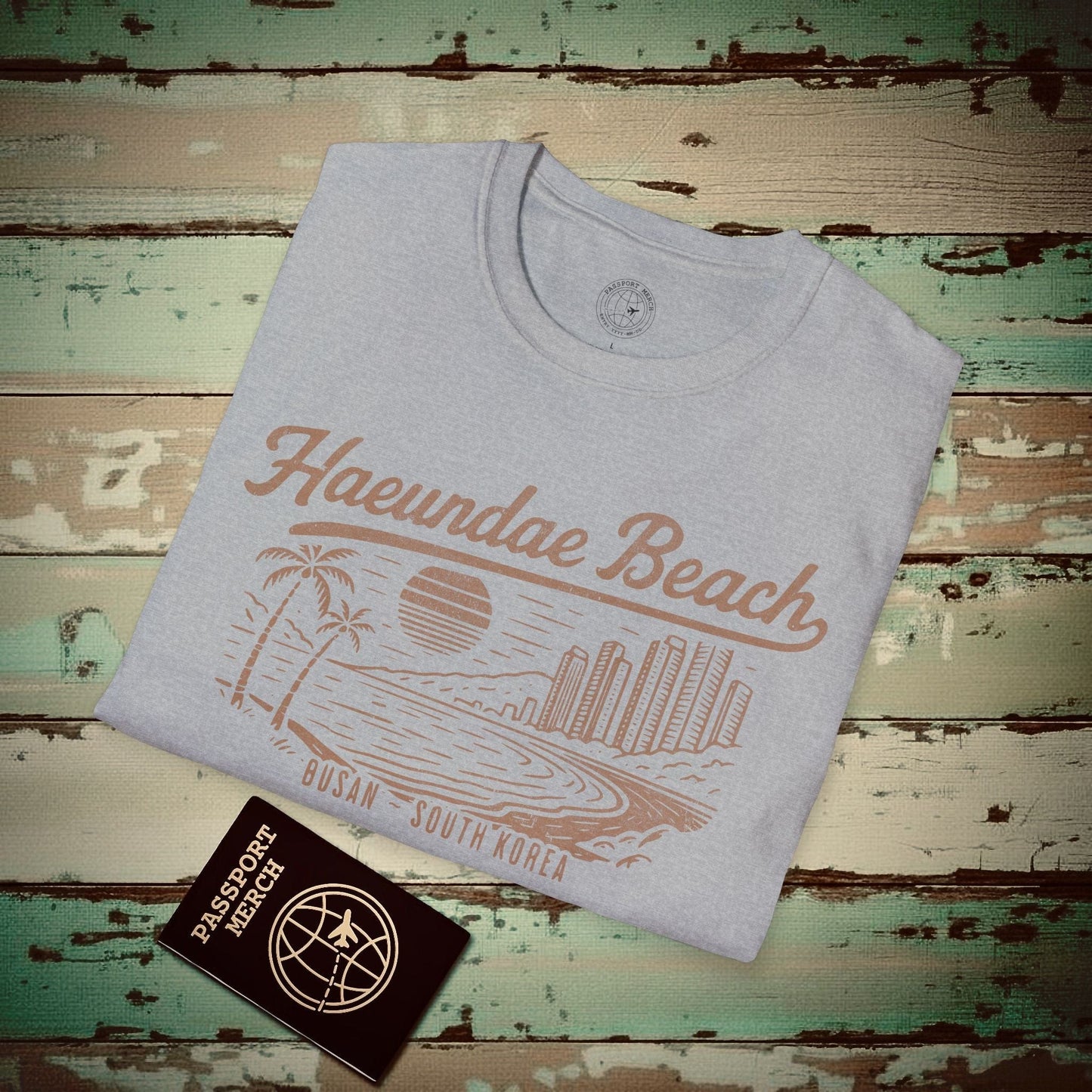 Vintage Haeundae Beach, Busan, Korea T-Shirt Sport Grey / S