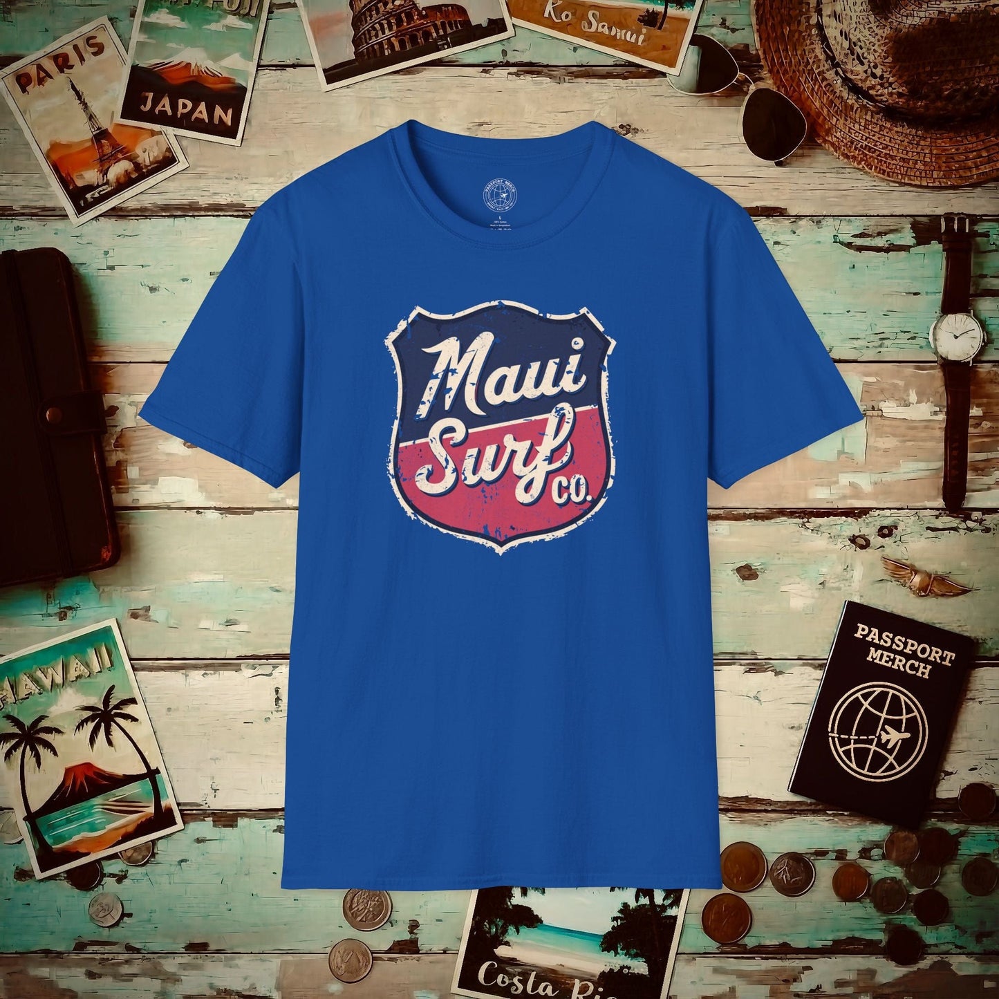 Vintage Maui Surf Co. Shield Hawaii T-Shirt Royal / S