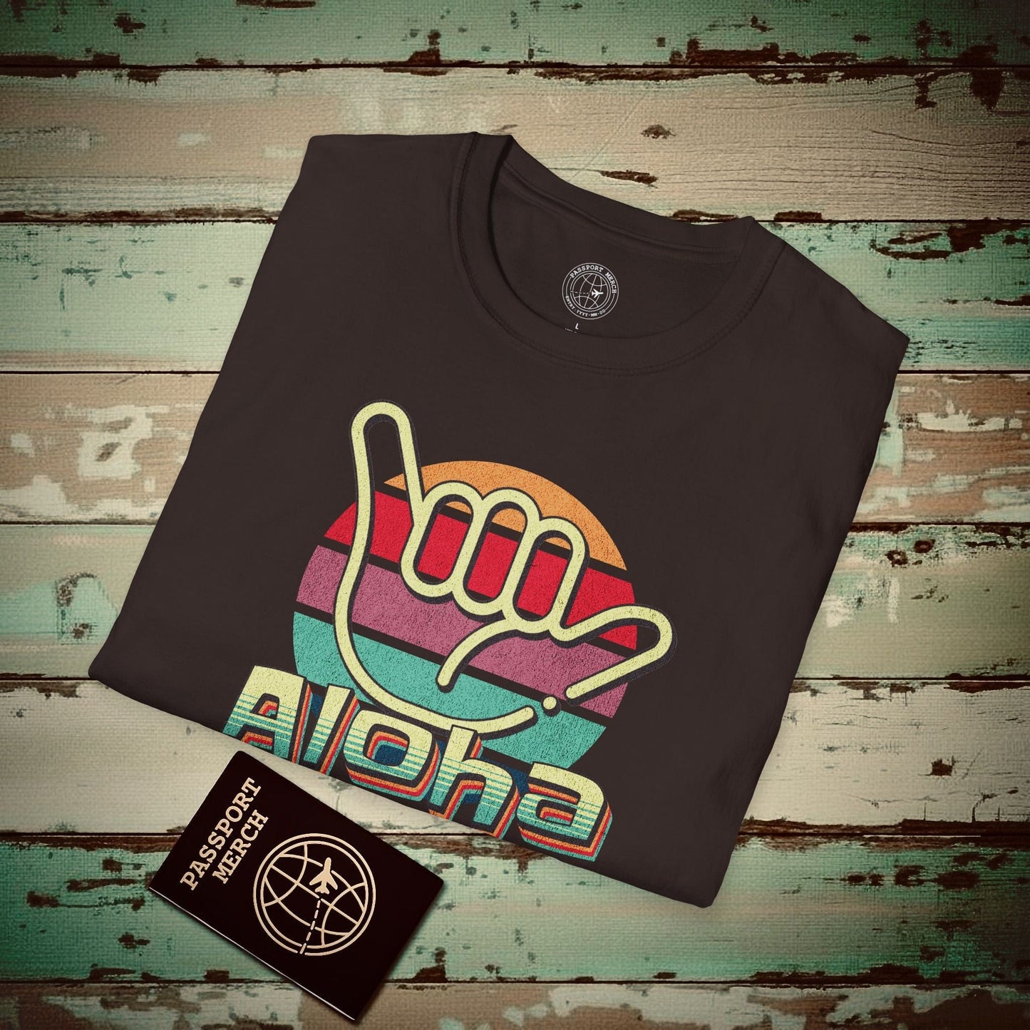Vintage Retro Aloha Shaka, Hawaii T-Shirt Dark Chocolate / S