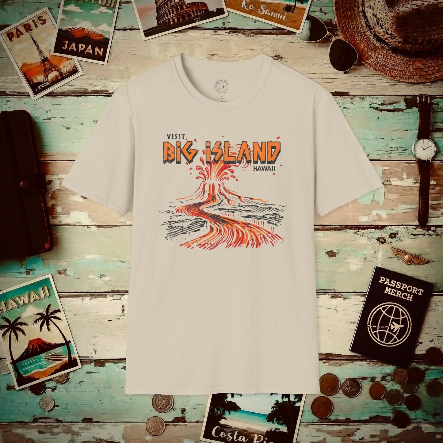 Vintage Visit Big Island, Hawaii T-Shirt Sand / S