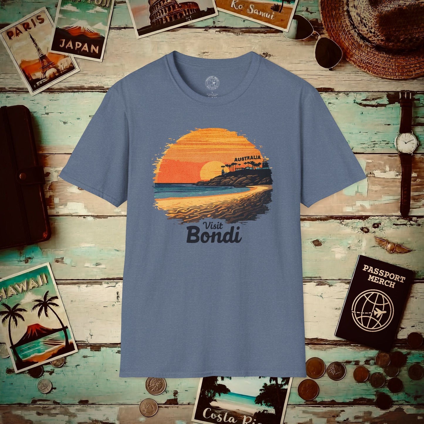 Visit Bondi Beach, Australia T-Shirt Heather Indigo / S