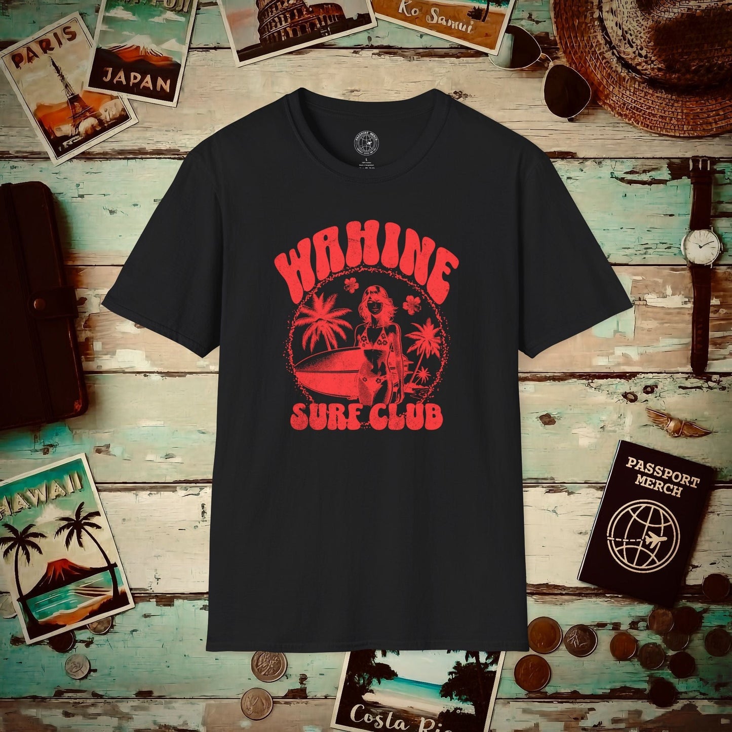Wahine Surf Club, Hawaii T-Shirt Black / S