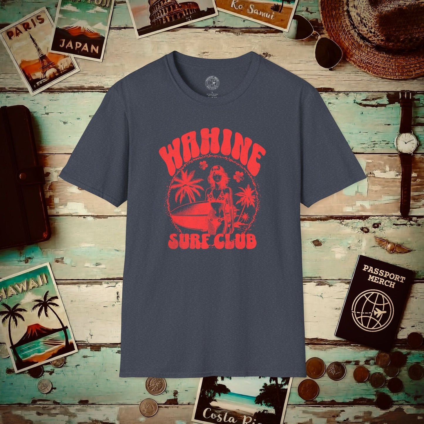 Wahine Surf Club, Hawaii T-Shirt Heather Navy / S