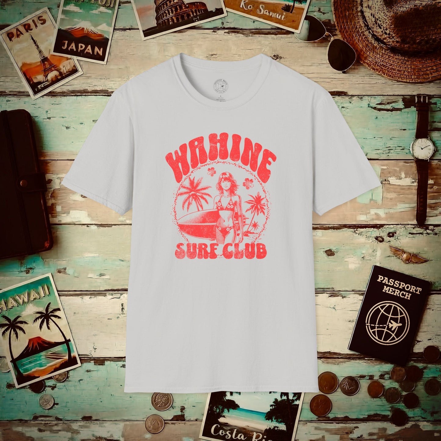 Wahine Surf Club, Hawaii T-Shirt Ice Grey / S