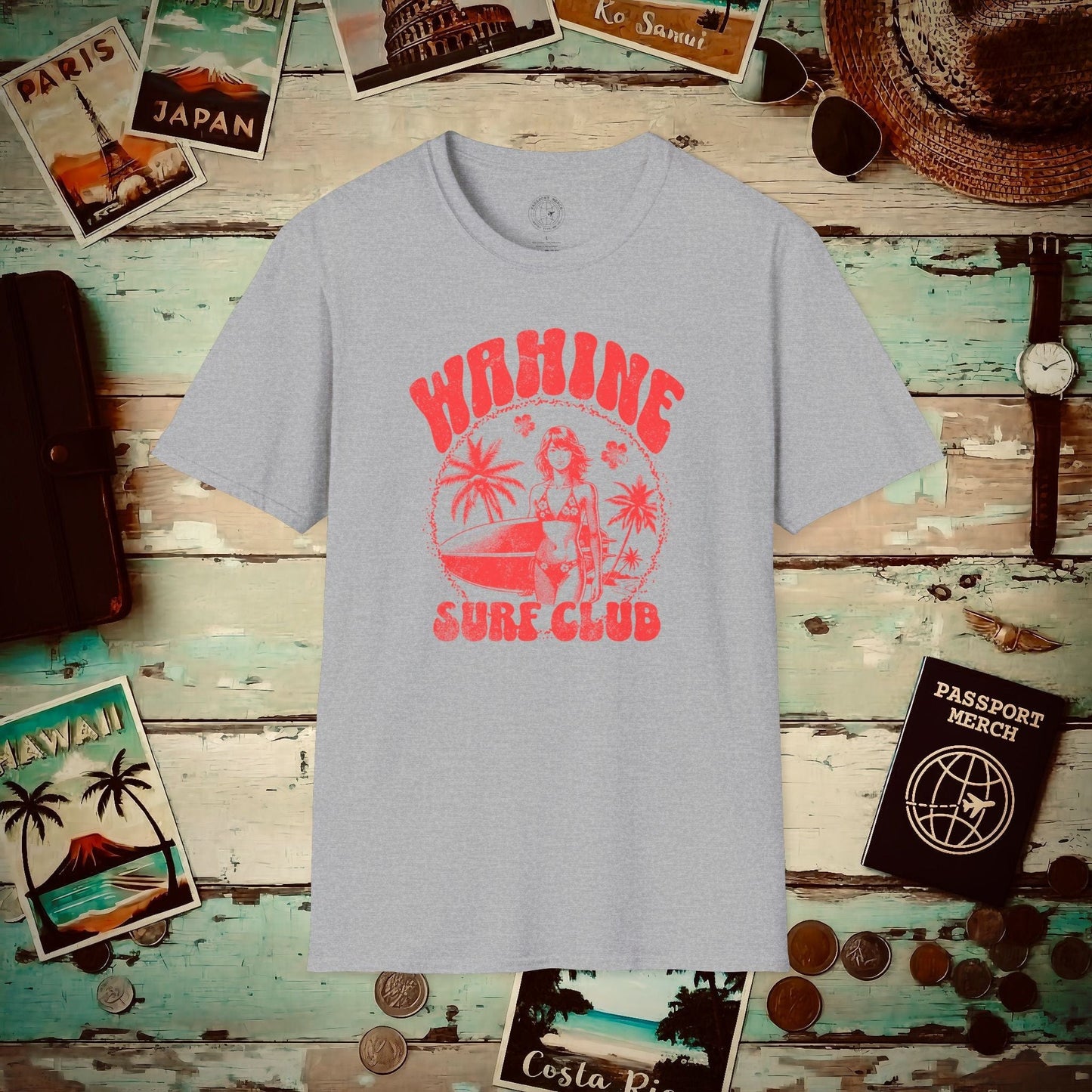 Wahine Surf Club, Hawaii T-Shirt Sport Grey / S
