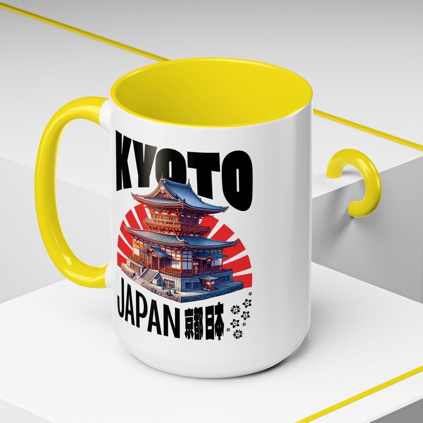 Wander Kyoto Japan Temple 15oz Mug Yellow / 15oz