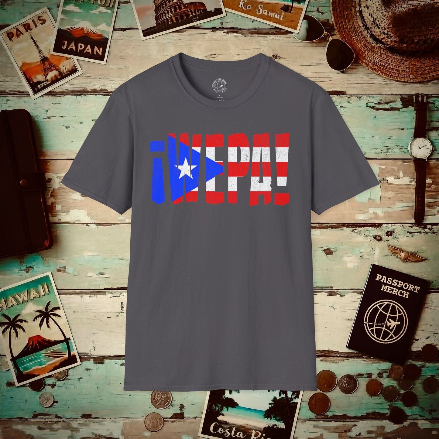 Wepa Puerto Rico Letter Flag T-Shirt Charcoal / S
