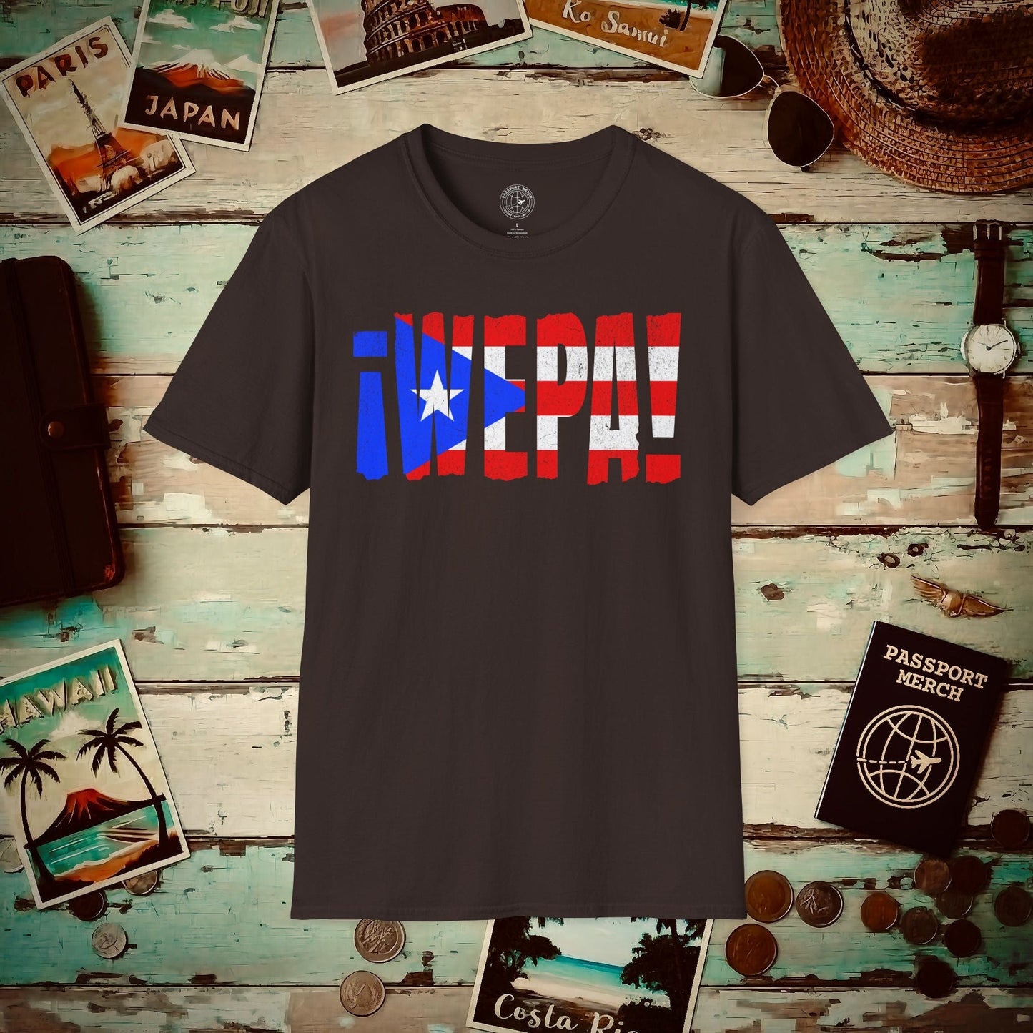 Wepa Puerto Rico Letter Flag T-Shirt Dark Chocolate / S