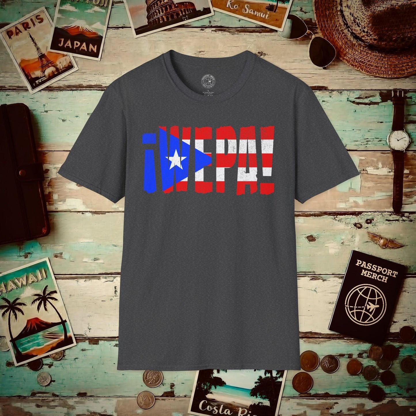 Wepa Puerto Rico Letter Flag T-Shirt Dark Heather / S