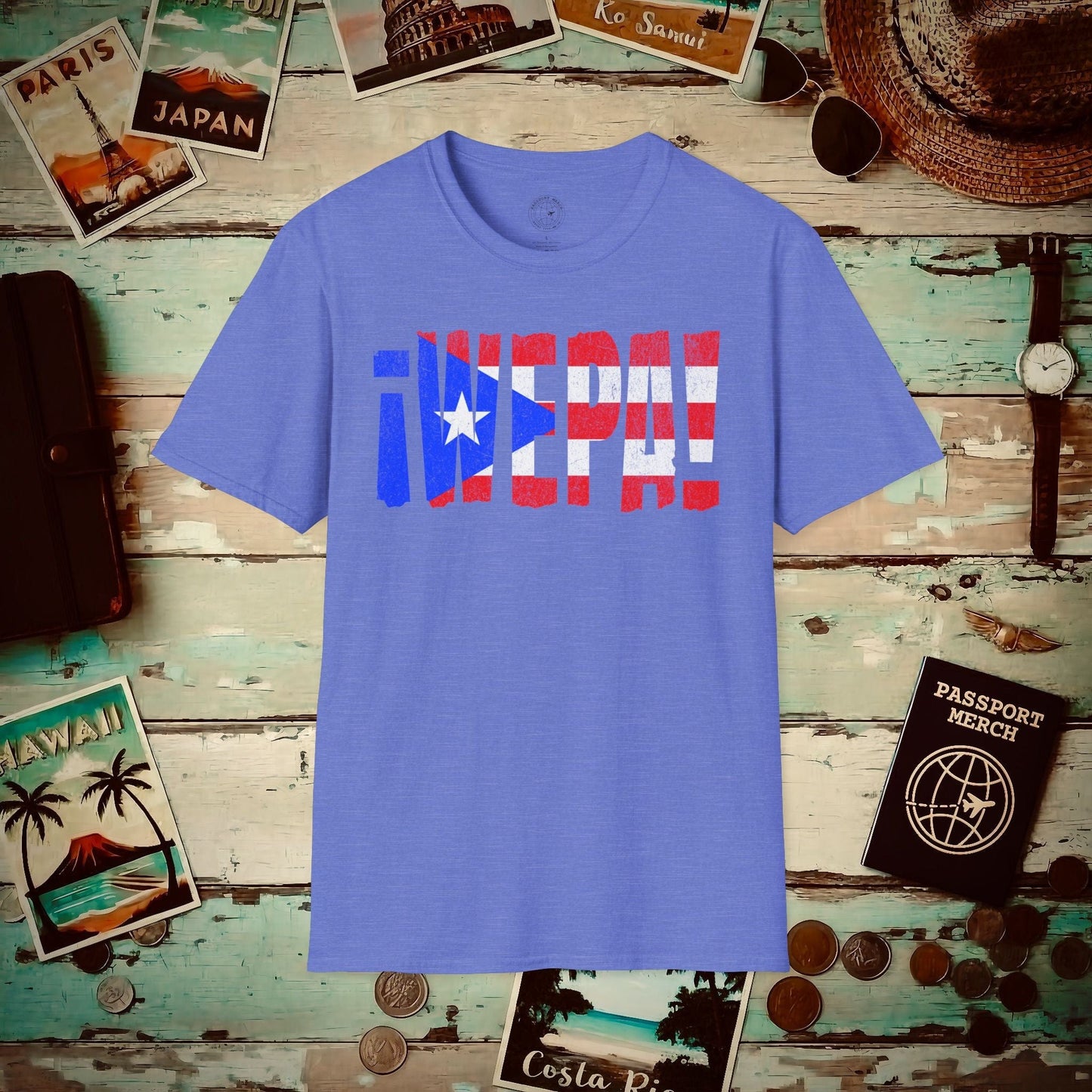 Wepa Puerto Rico Letter Flag T-Shirt Heather Royal / S
