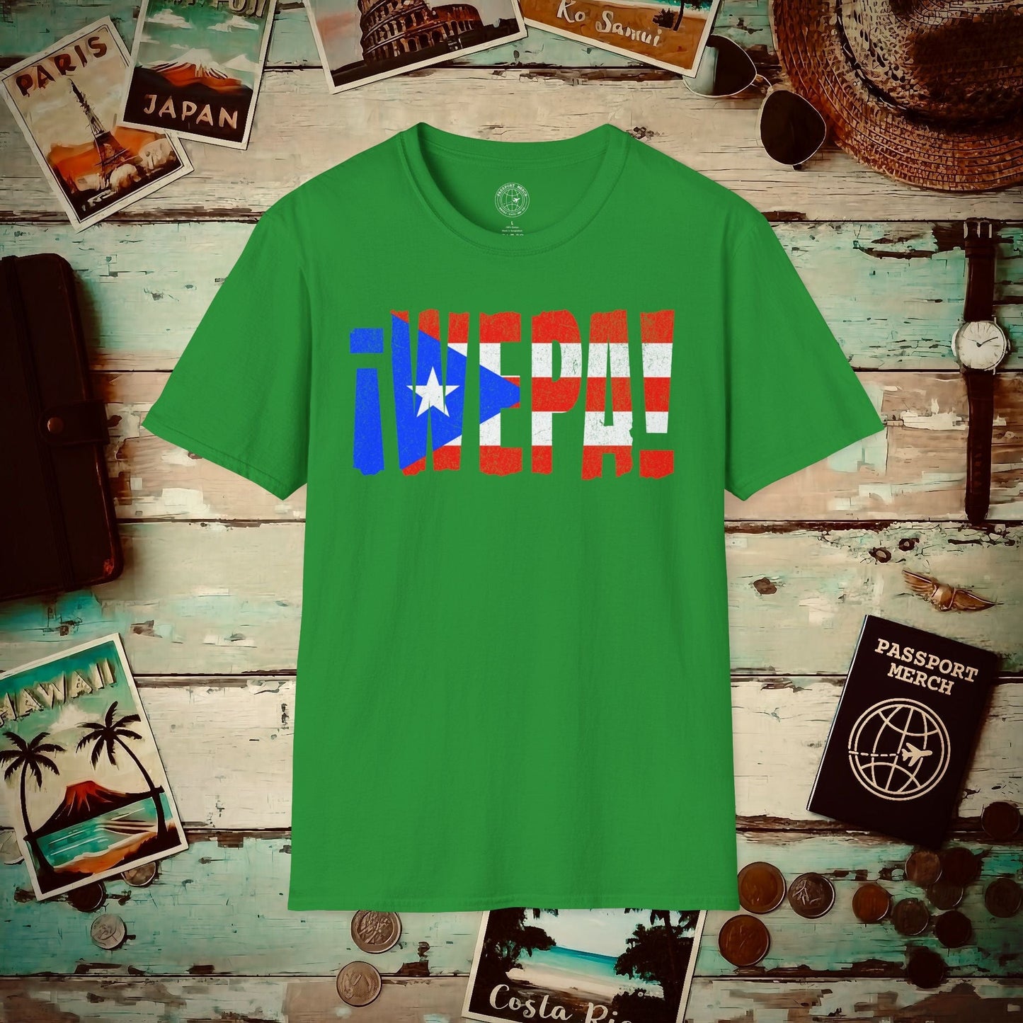 Wepa Puerto Rico Letter Flag T-Shirt Irish Green / S