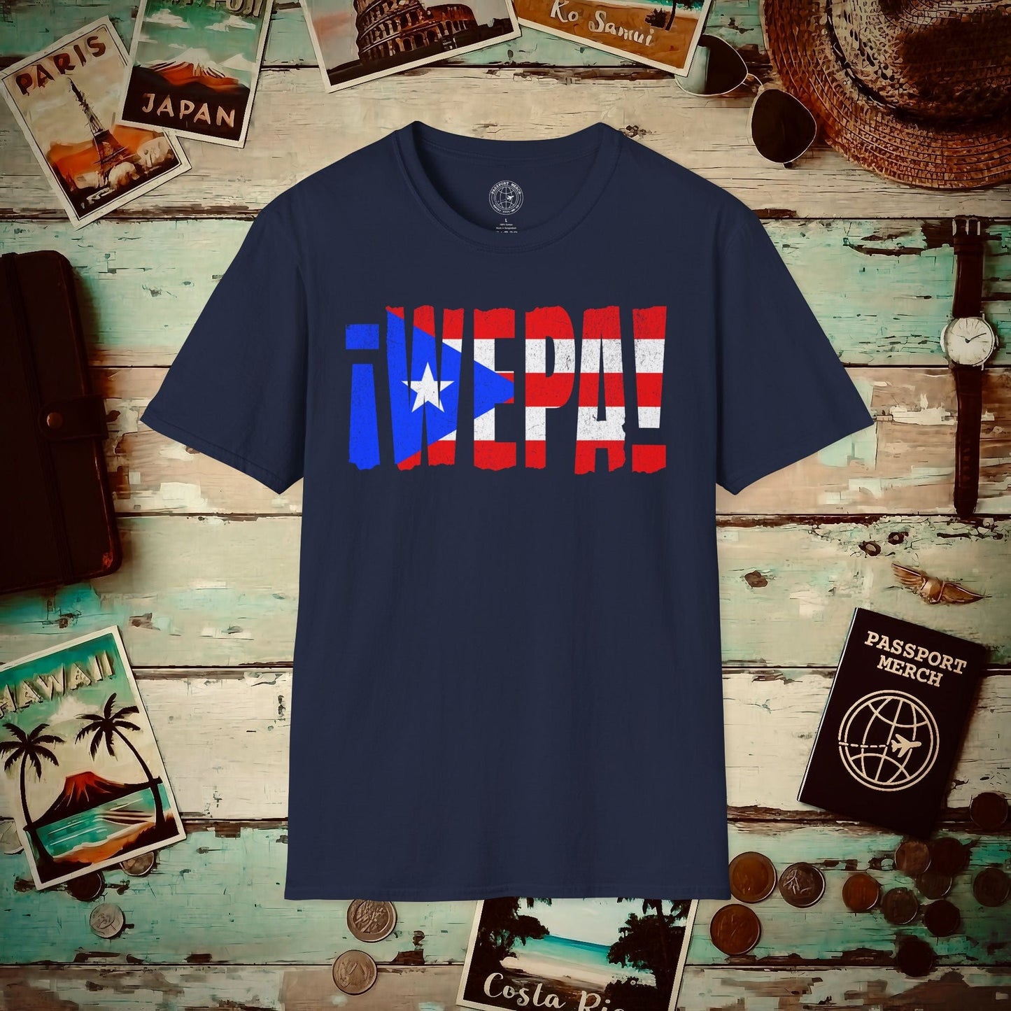 Wepa Puerto Rico Letter Flag T-Shirt Navy / S