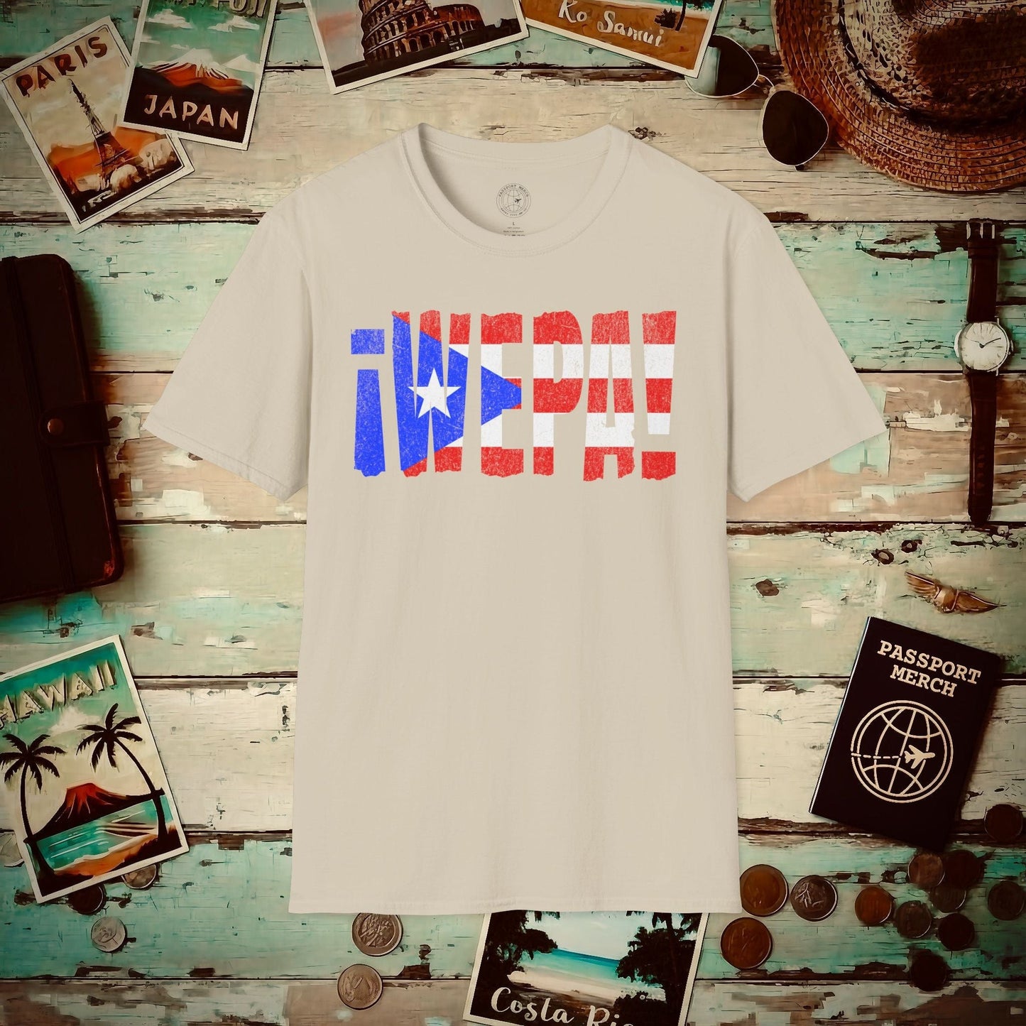 Wepa Puerto Rico Letter Flag T-Shirt Sand / S