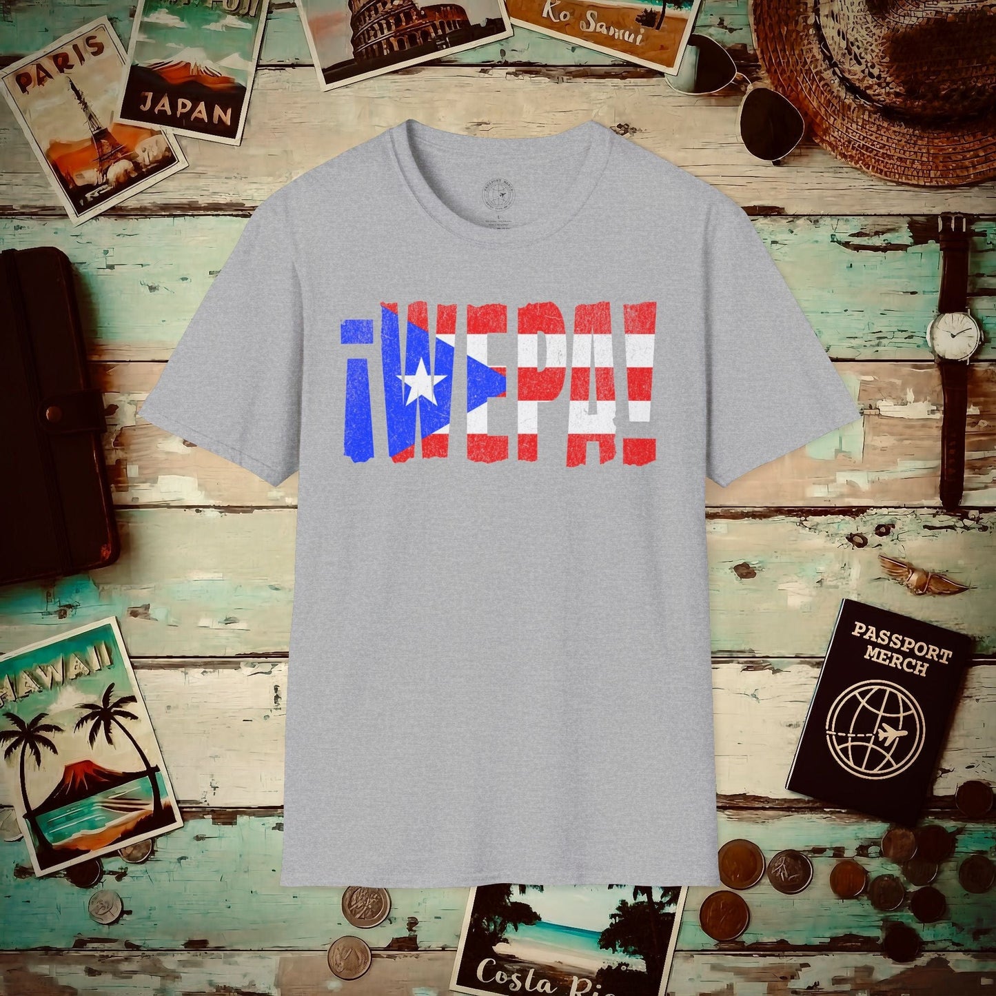 Wepa Puerto Rico Letter Flag T-Shirt Sport Grey / S