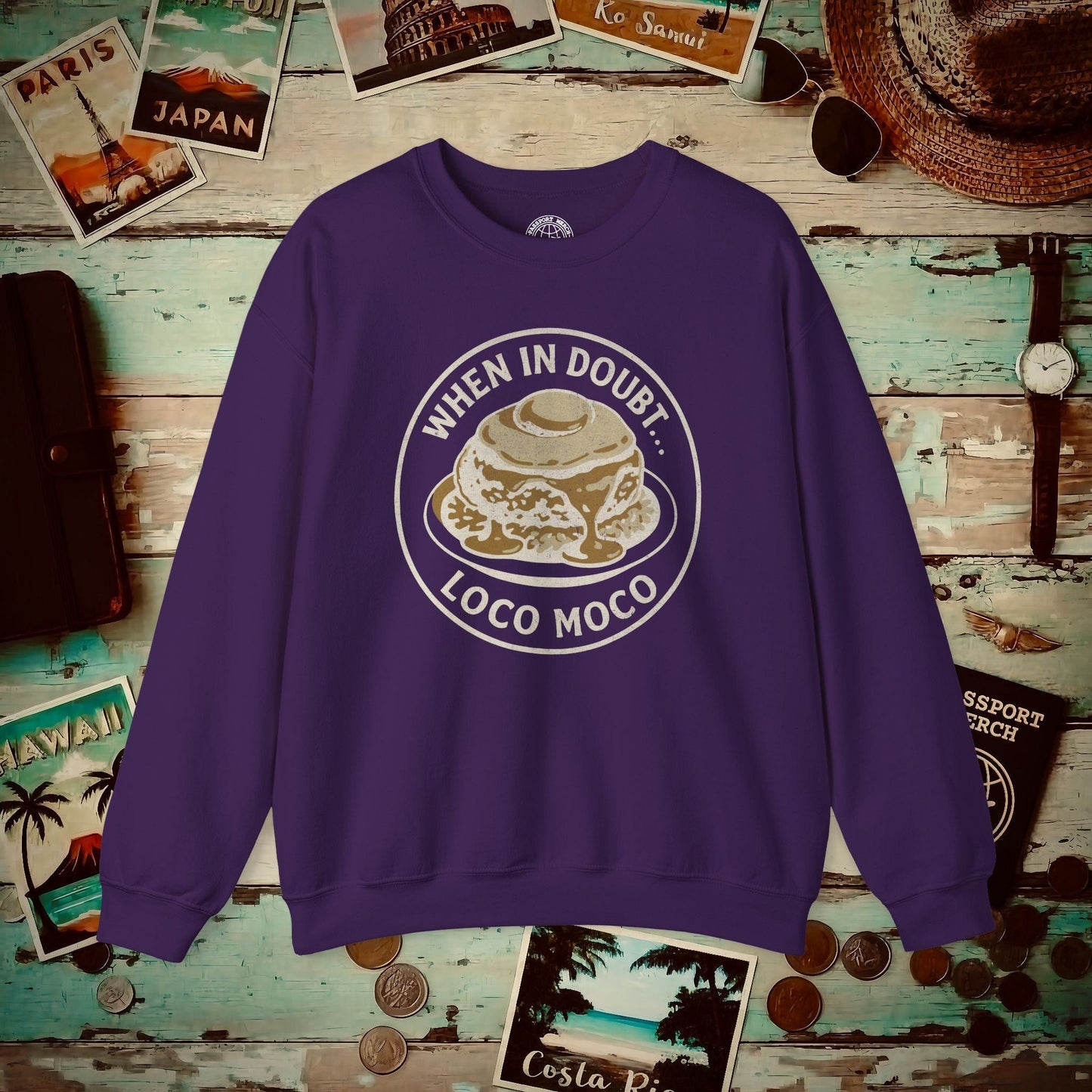When in doubt... Loco Moco, Hawaii Crewneck Purple / S