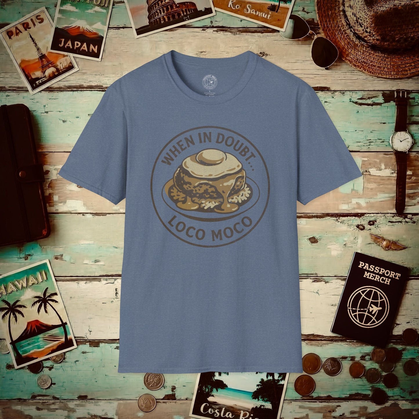 When in doubt... Loco Moco, Hawaii T-Shirt Heather Indigo / S