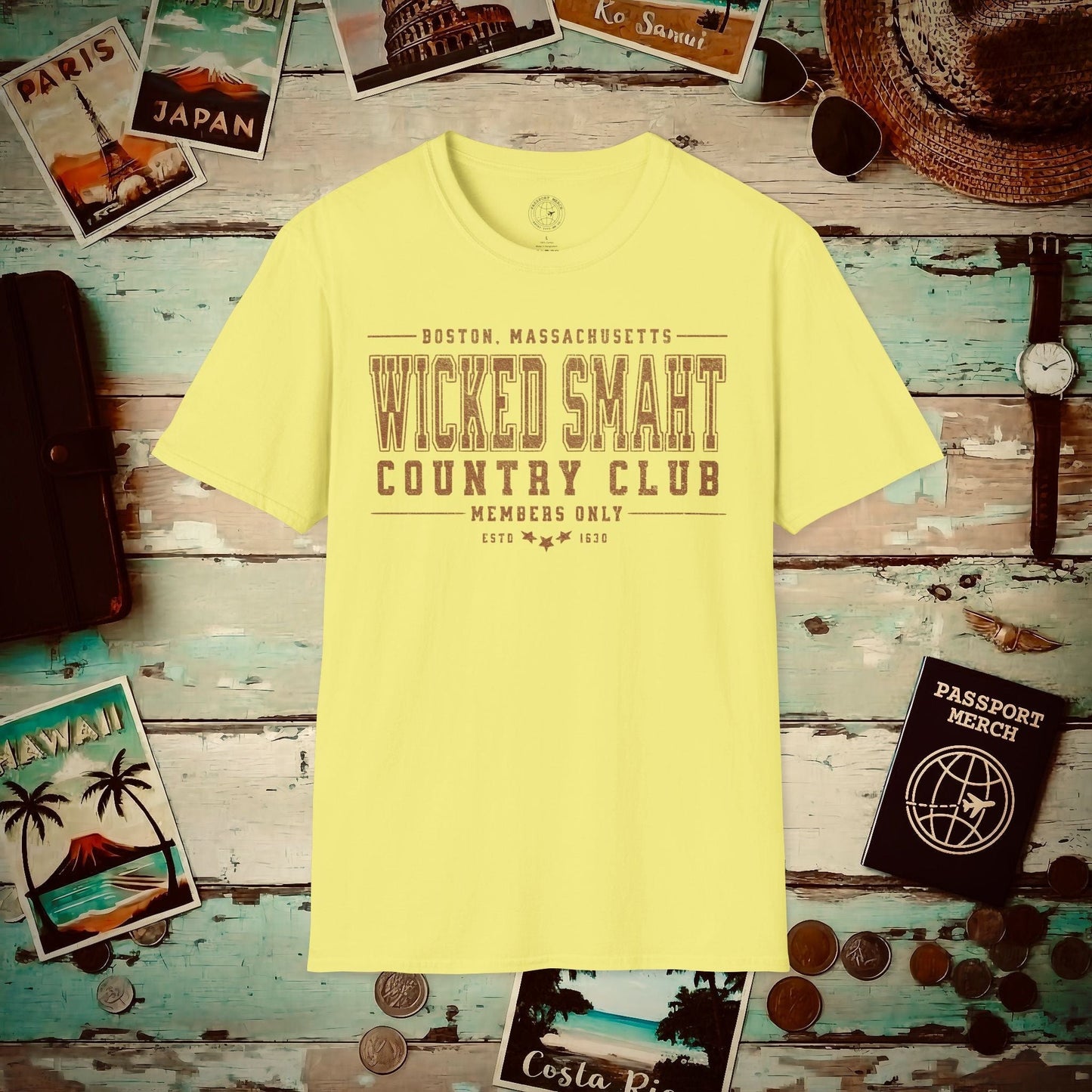 Wicked Smaht Country Club, Boston, Massachussets T-Shirt Cornsilk / S