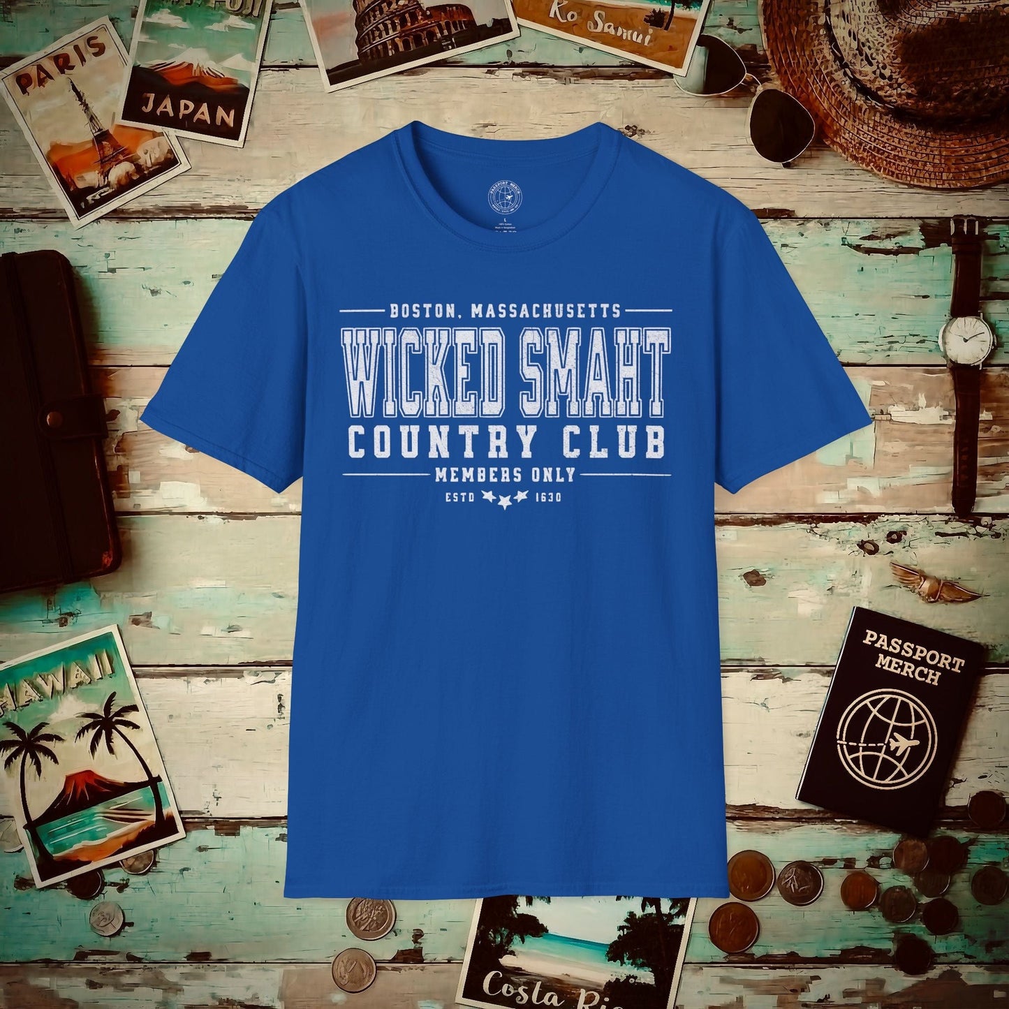 Wicked Smaht Country Club, Boston, Massachussets T-Shirt Royal / S