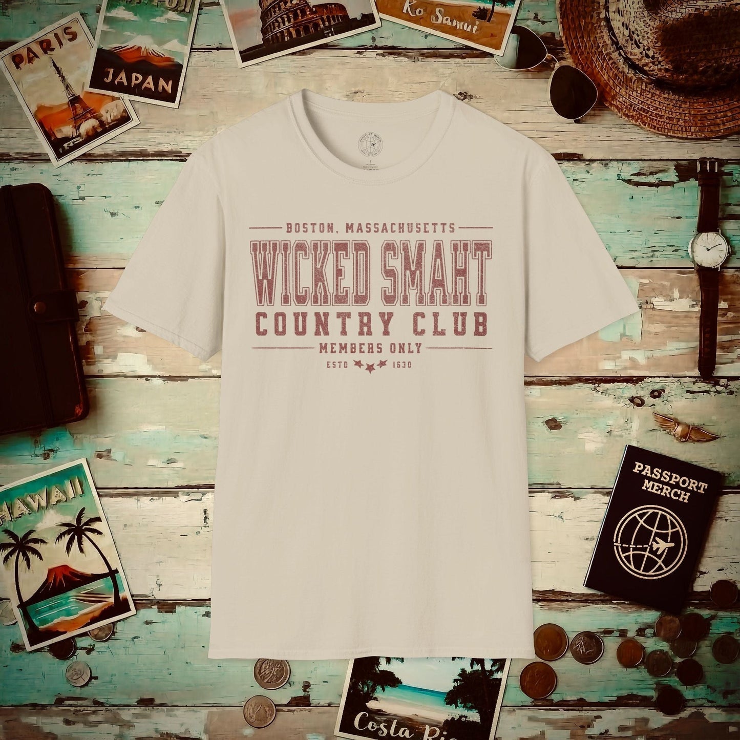 Wicked Smaht Country Club, Boston, Massachussets T-Shirt Sand / S
