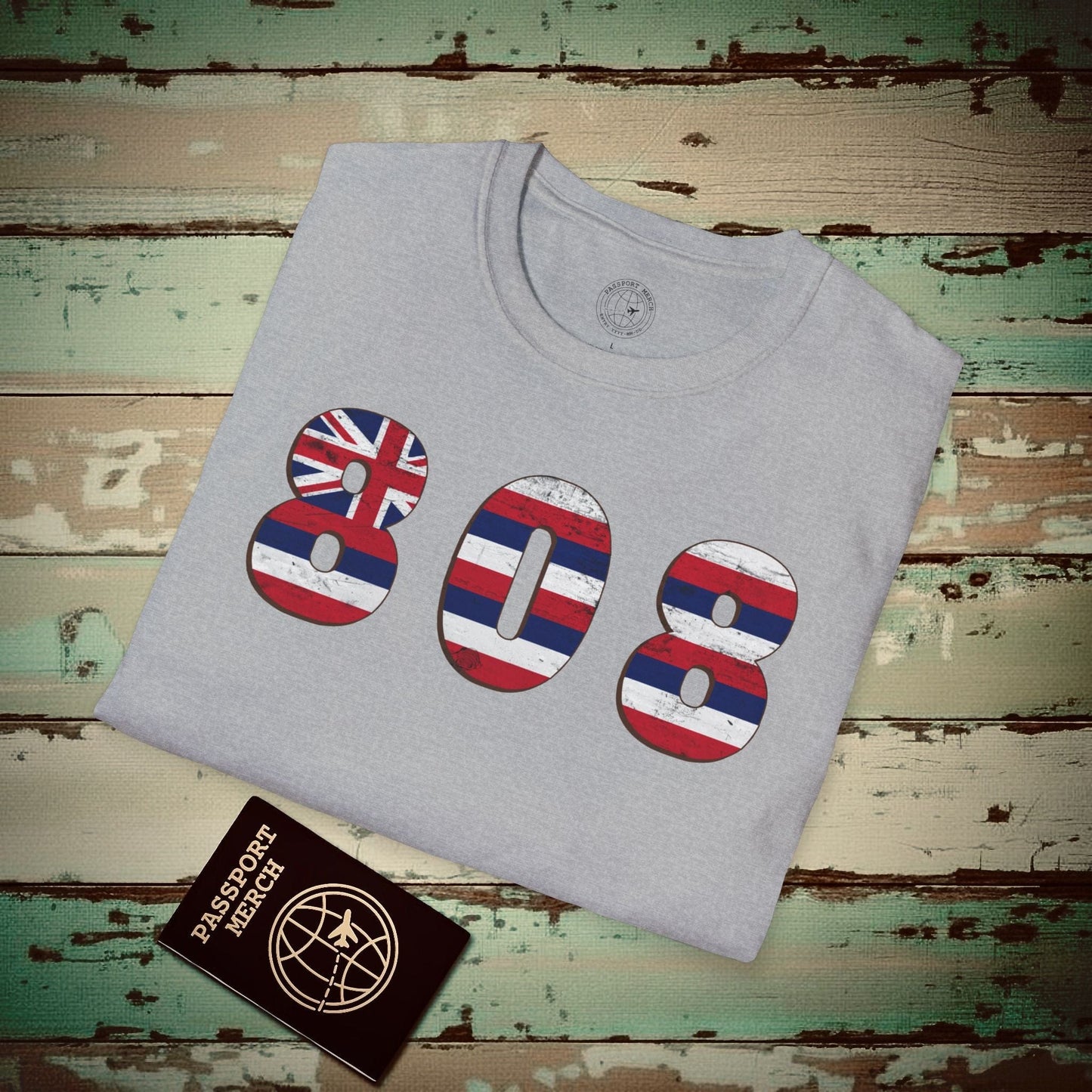 Woodworked 808 Flag, Hawaii T-Shirt Sport Grey / S