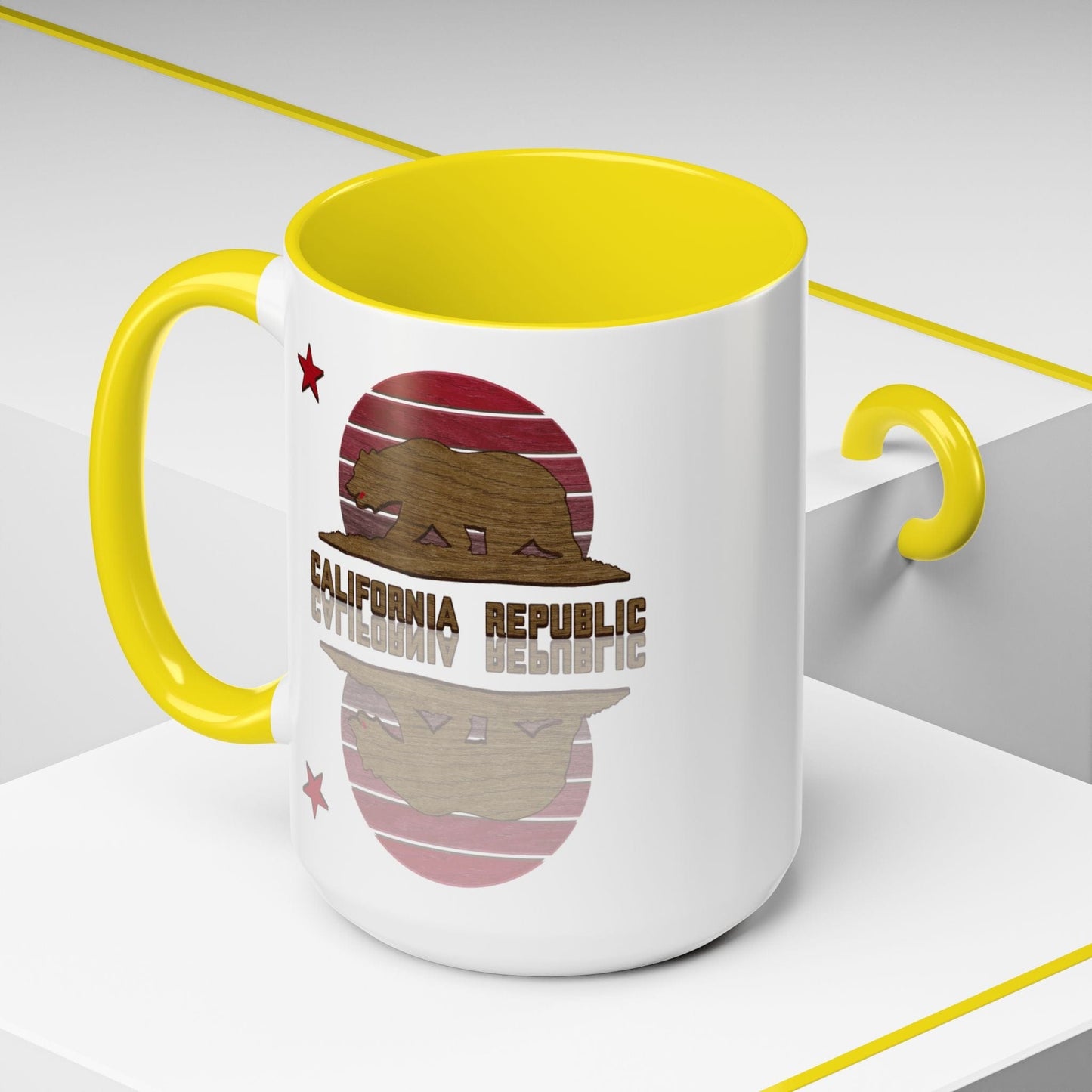 Woodworked Flag of California 15oz Mug Yellow / 15oz