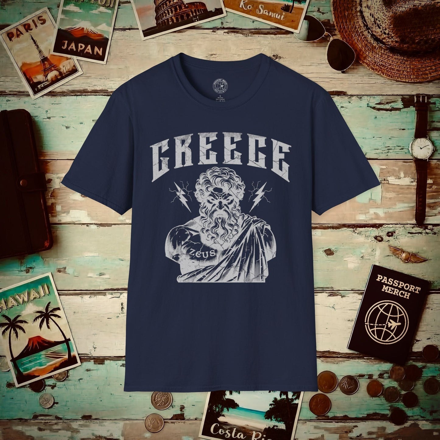 Zeus Greece T-Shirt Navy / S