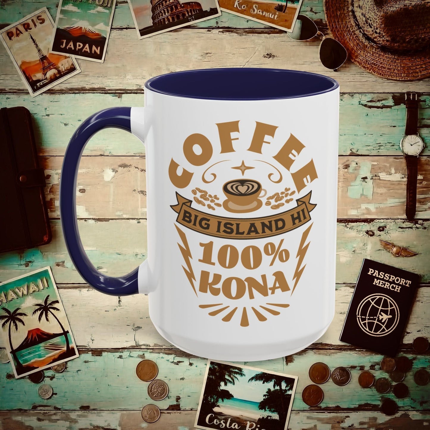 100 Percent Kona Coffee Hawaii 15oz Mug Navy / 15oz