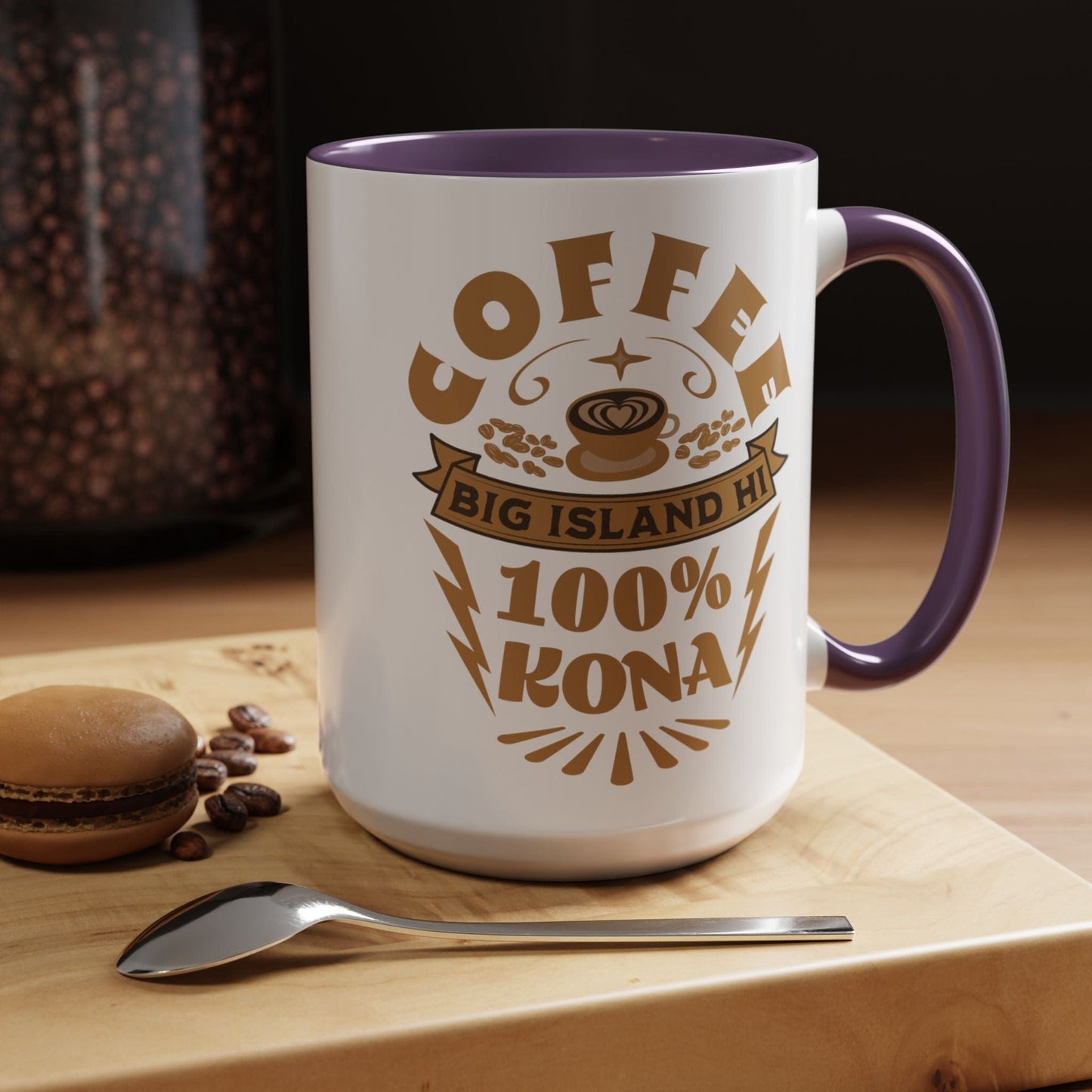 100 Percent Kona Coffee Hawaii 15oz Mug Purple / 15oz
