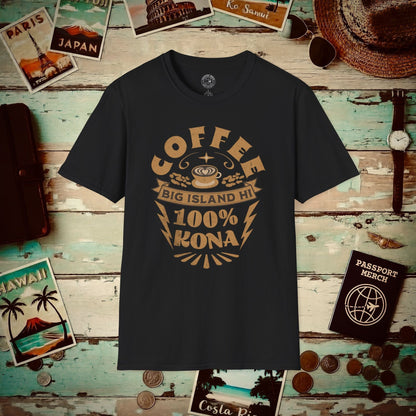 100 Percent Kona Coffee Hawaii T-Shirt Black / S