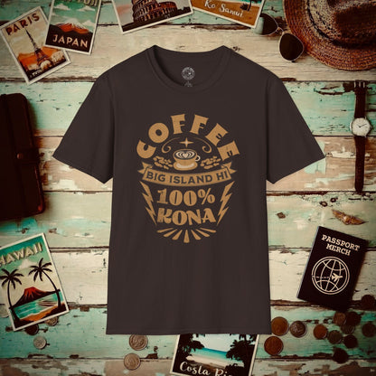 100 Percent Kona Coffee Hawaii T-Shirt Dark Chocolate / S